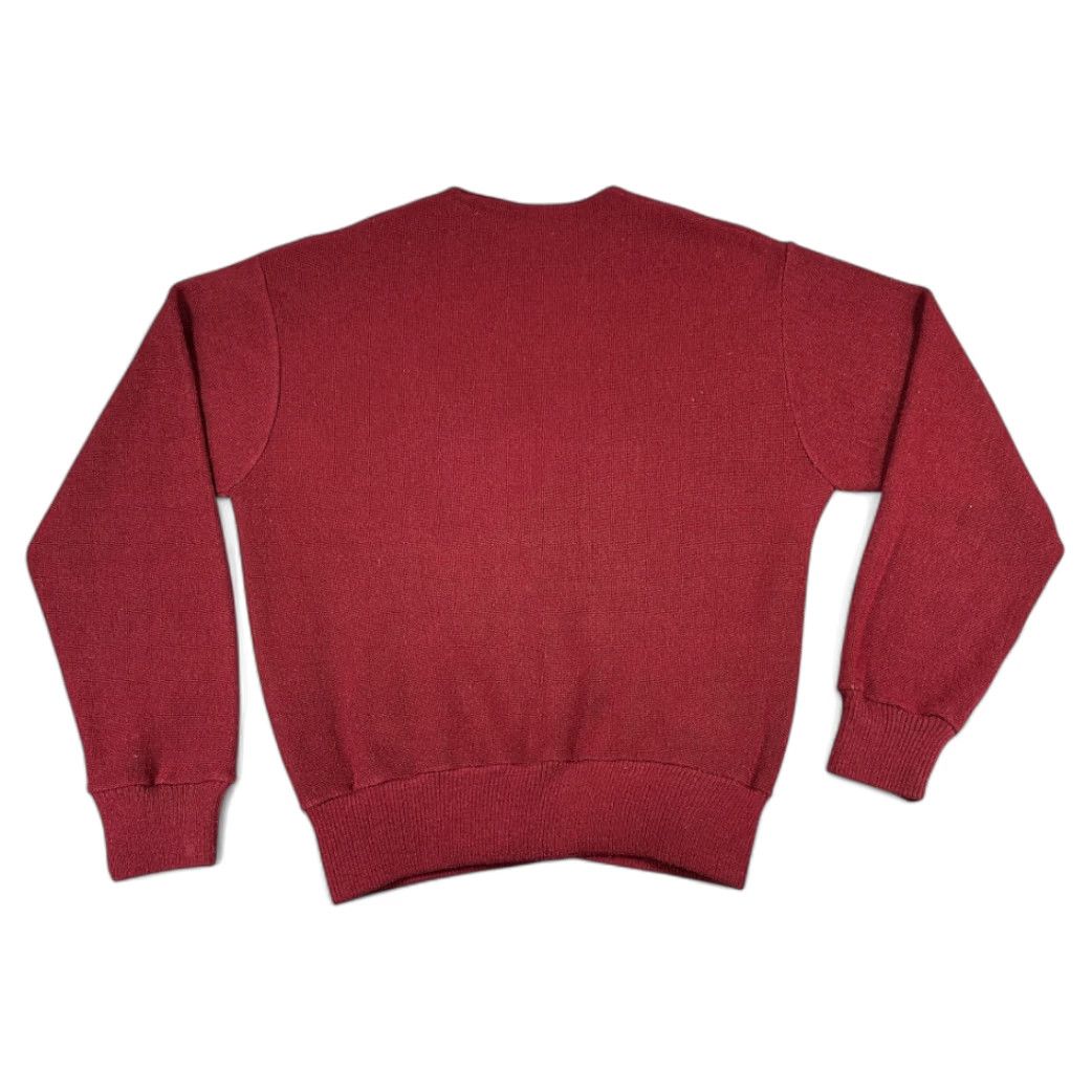 Vintage VINTAGE Campus Cardigan Sweater Adult LARGE Red Pockets Ribbed Banded Grunge 70s Size US L / EU 52-54 / 3 - 3 Thumbnail