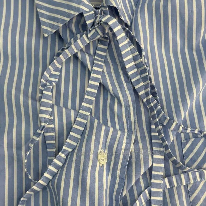 Loewe Loewe Blue and white vertical striped collar tie shirt Size XS / US 0-2 / IT 36-38 - 7 Thumbnail
