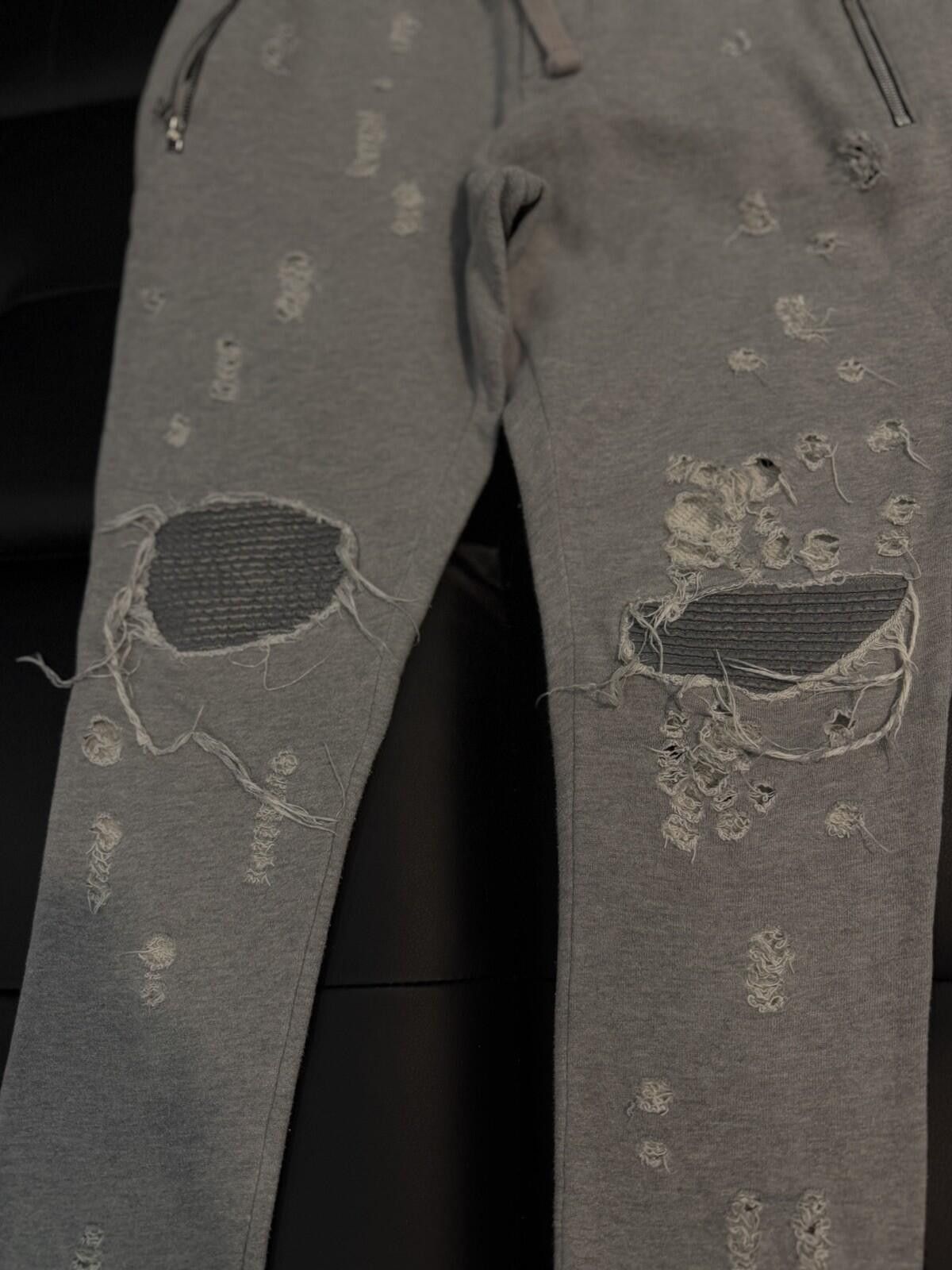 Amiri AMIRI Grey Distressed Sweatpants Men’s Size XS Size US 28 / EU 44 - 6 Thumbnail