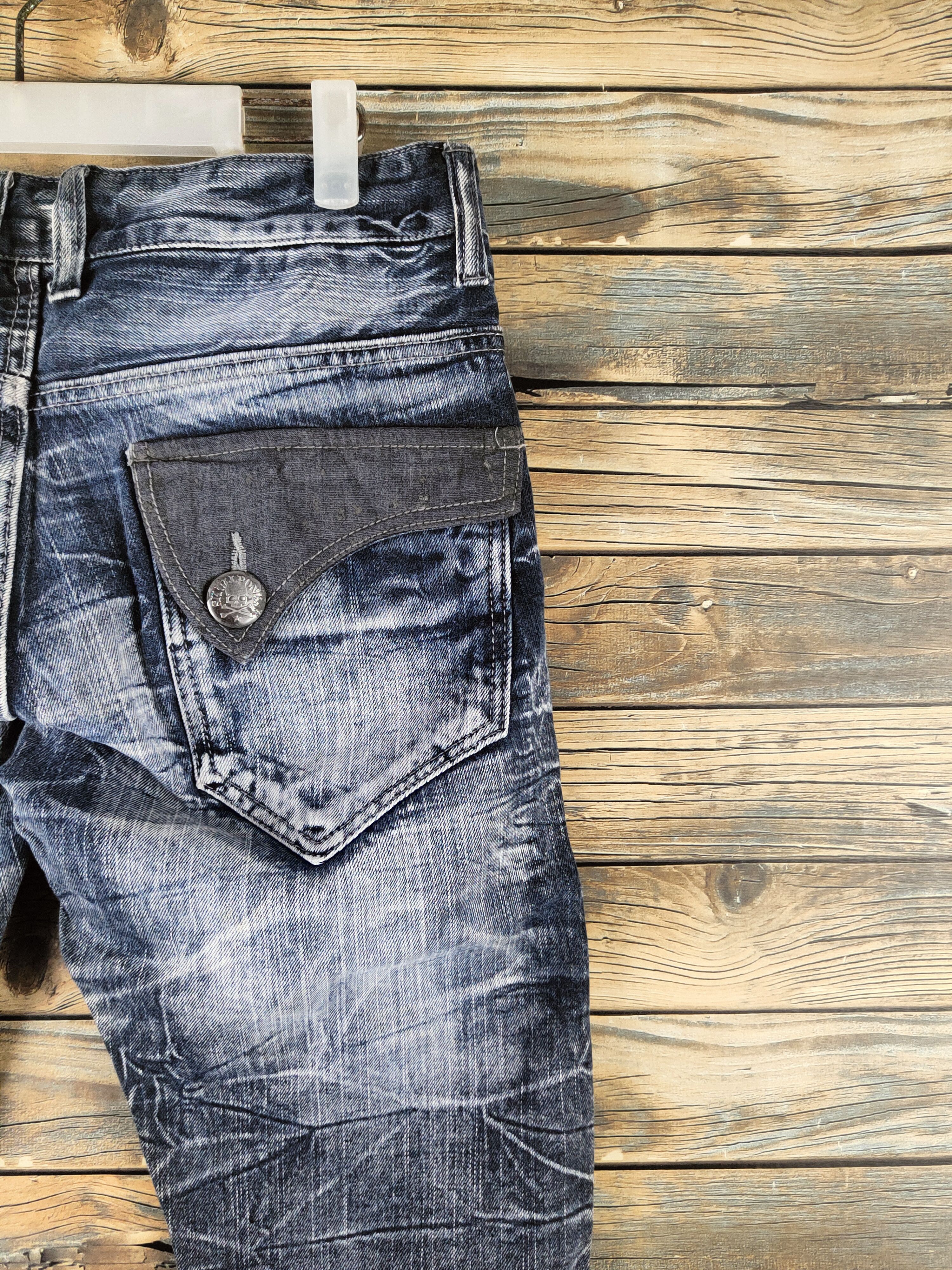 Japanese Brand DL Jack Serika Dark Blue Patched Denim Jeans #46-830 Size US 32 / EU 48 - 11 Thumbnail