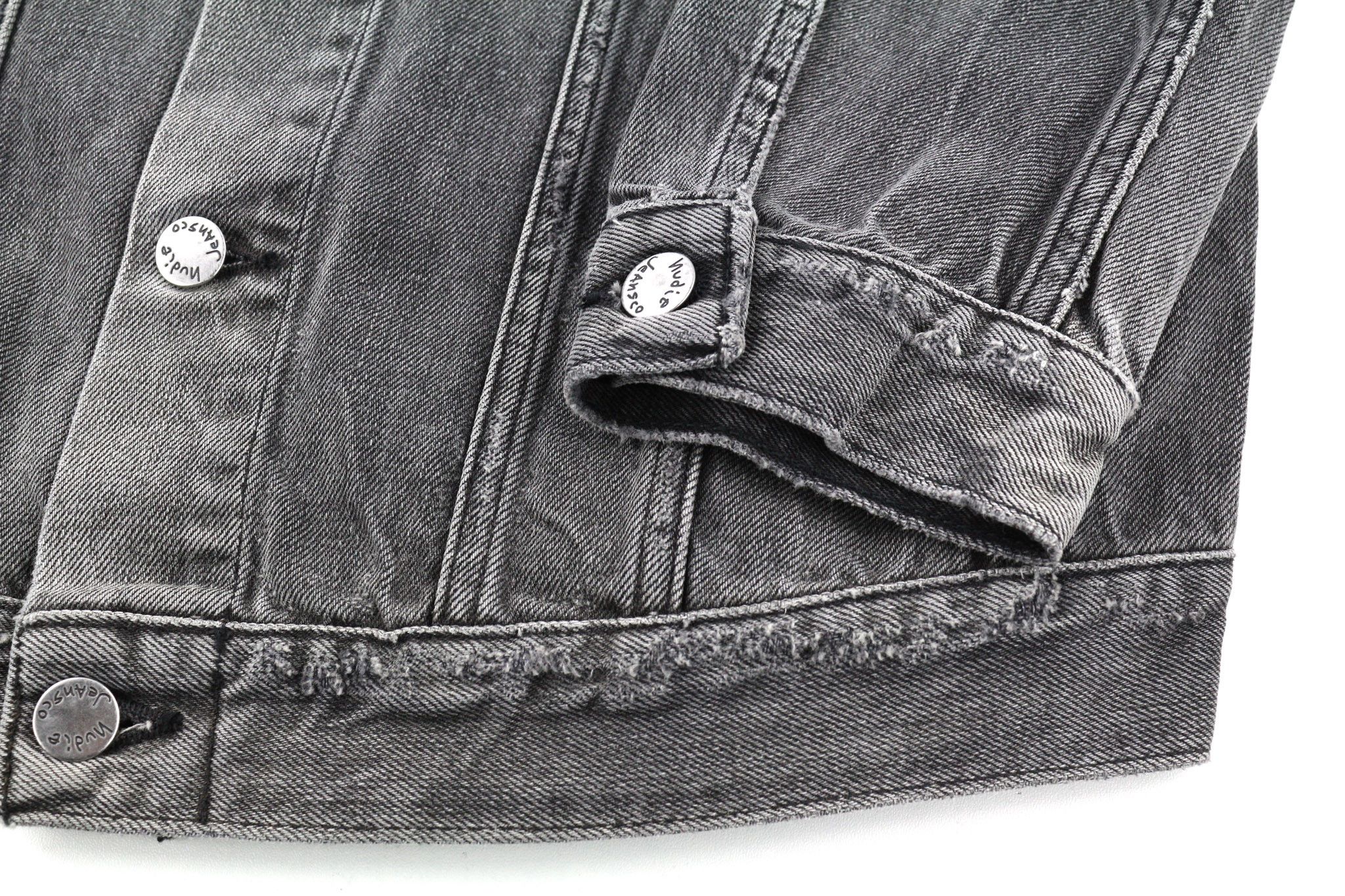 Nudie Jeans M Grey Denim Washed Pockets Logo Jacket 81053 Size US M / EU 48-50 / 2 - 5 Thumbnail