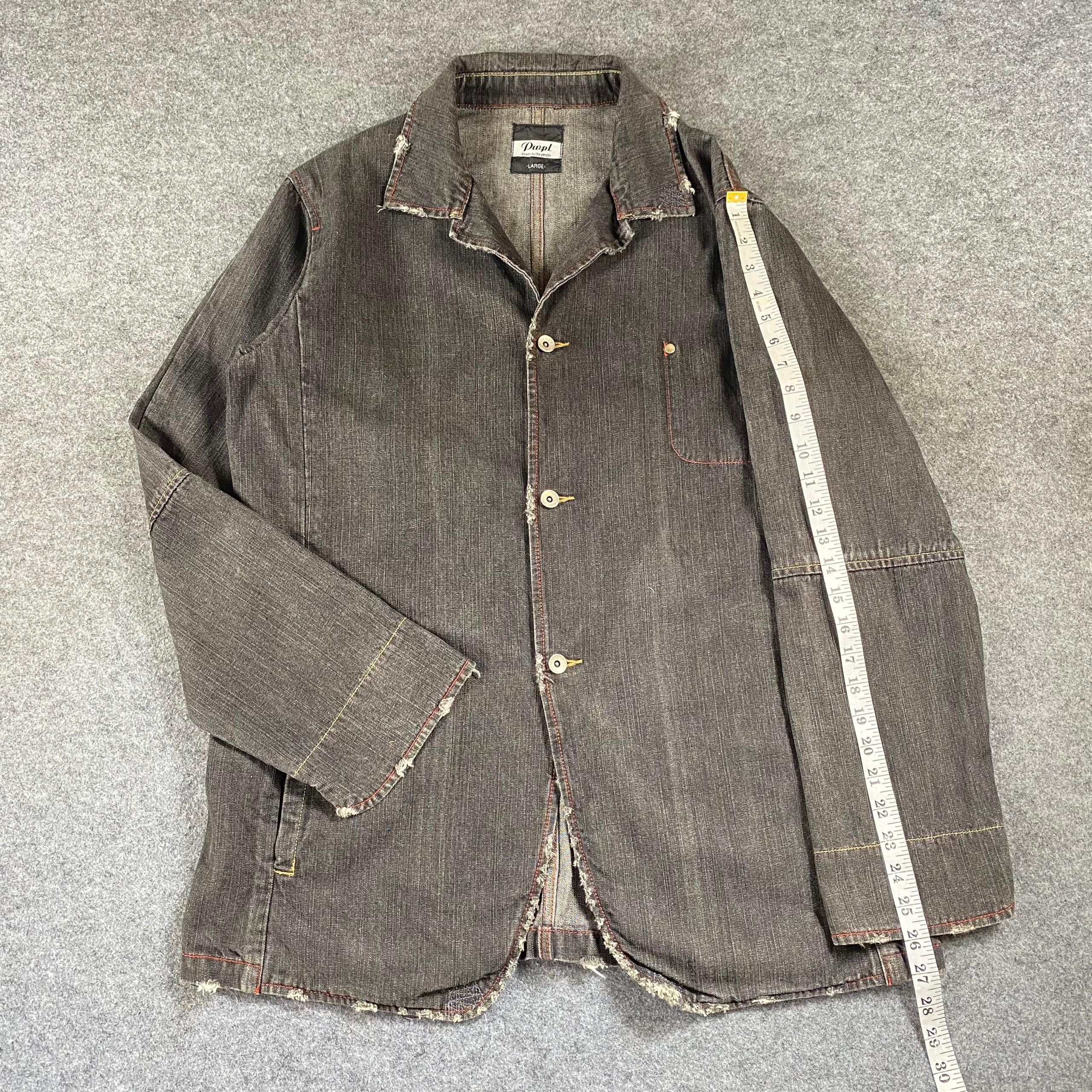 Japanese Brand Vintage Power To The People Denim Blazer Jacket Size US L / EU 52-54 / 3 - 7 Thumbnail