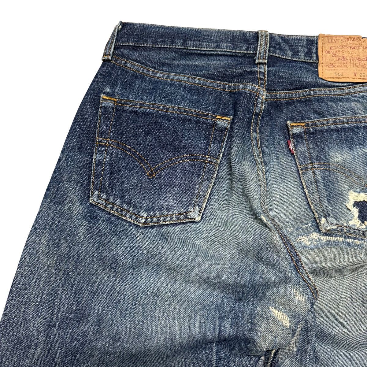 Levi's Vintage Levis 501 Thrashed Jeans Size US 28 / EU 44 - 10 Thumbnail