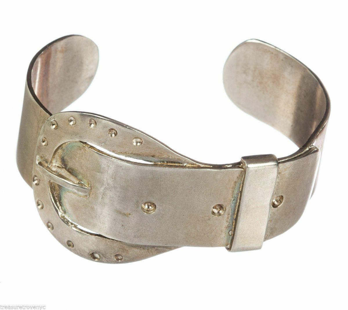 Handmade Sterling Silver Buckle Cuff Bracelet Unisex Alberto Juan Size ONE SIZE - 2 Thumbnail