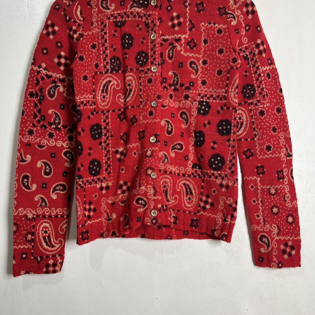 Hysteric Glamour 90's Hysteric Glamour Paisley Cardigan Knitted Sweater Size ONE SIZE - 4 Thumbnail