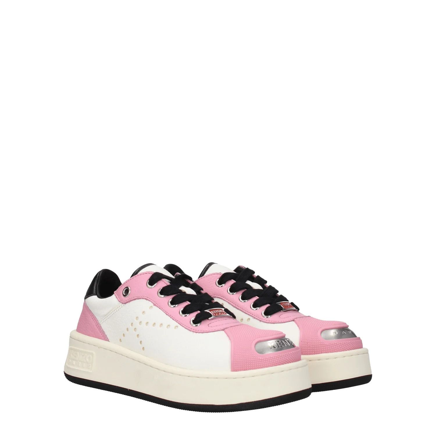 Kenzo ob1o1e1124 Leather Sneakers in White Pink Size US 4 / IT 34 - 2 Thumbnail