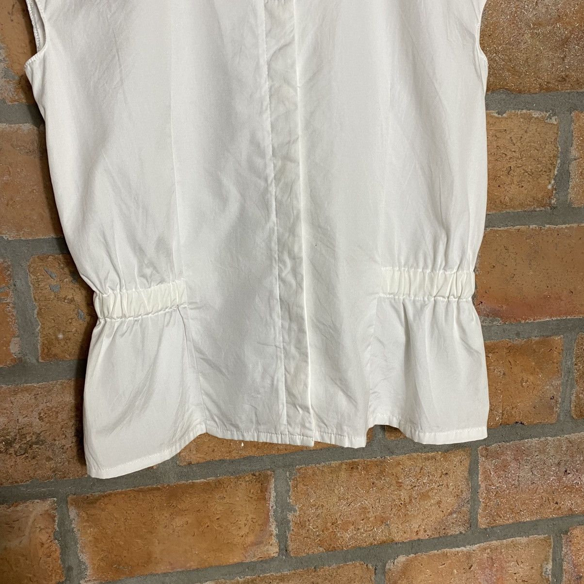 Norma Kamali ONO NORMA KAMALI White Cap Sleeve Blouse with Gathered Waist Size XL / US 12-14 / IT 48-50 - 11 Thumbnail
