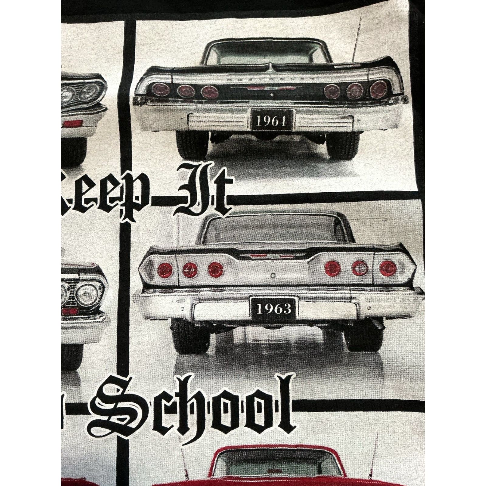 Vintage Shaka Wear T-Shirt Chevy Impala Keep It Old School Low Slow Graphic Black LG Mens Shirt Size US L / EU 52-54 / 3 - 8 Thumbnail