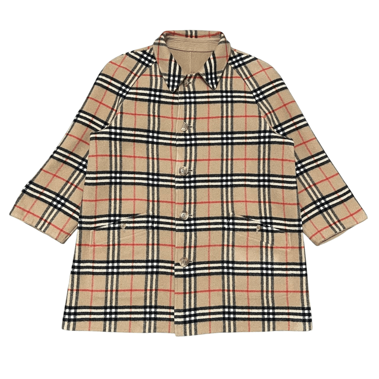Burberry Vintage 90's Burberry Nova Check Reversible Wool Coat Size US M / EU 48-50 / 2 - 3 Thumbnail