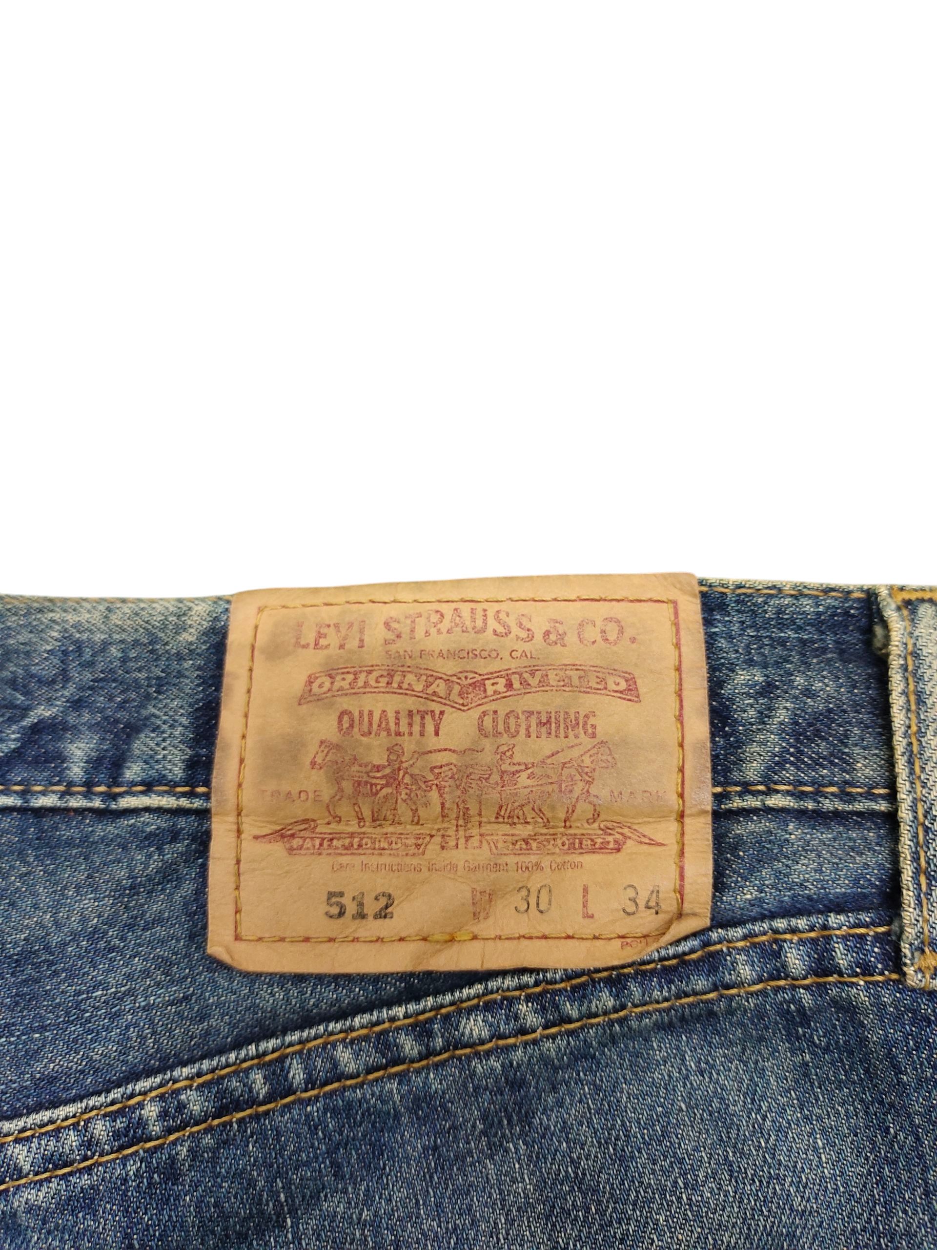 Vintage Levis 512 Rusty Distress Faded Denim Jeans Grunge