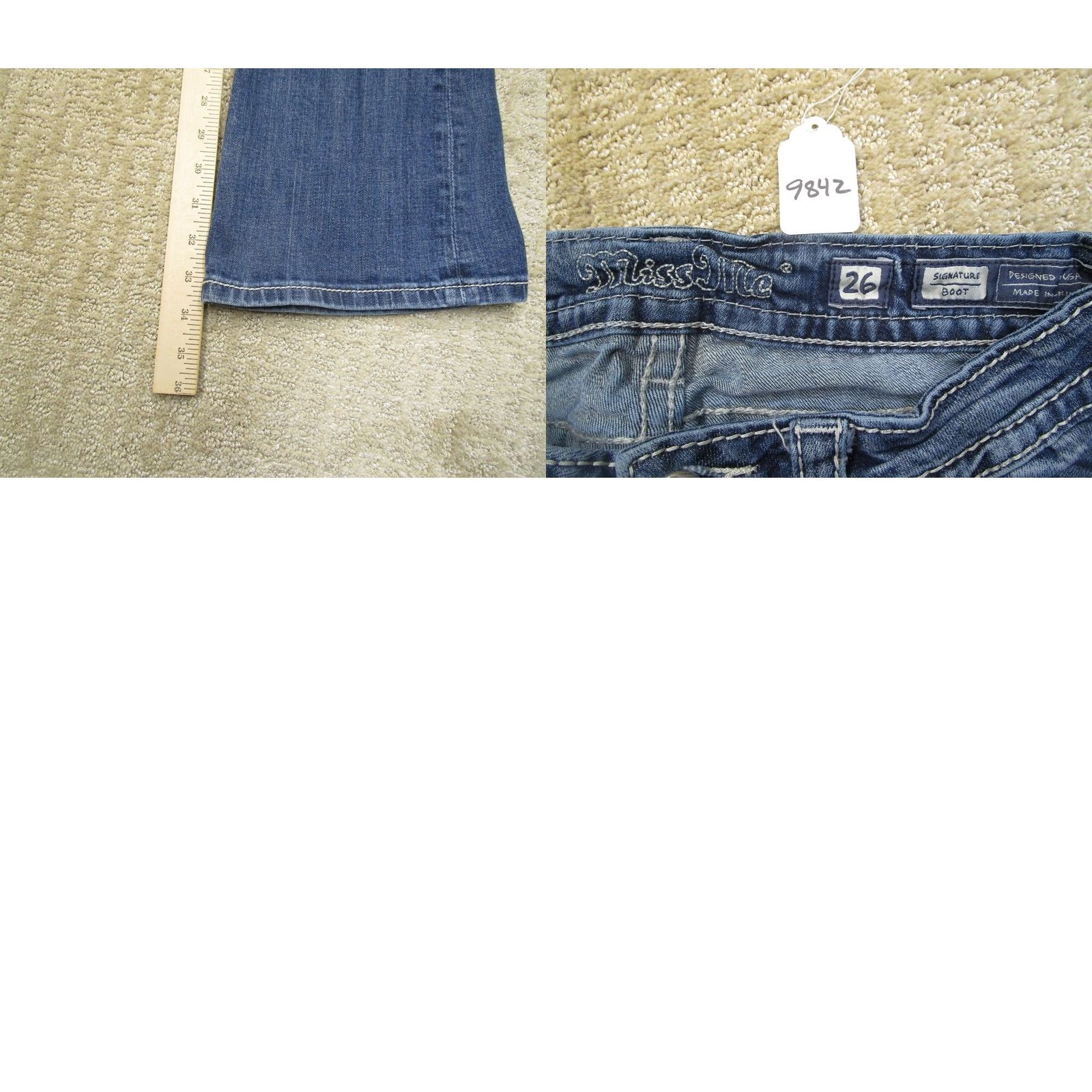 Miss Me Miss Me Jeans Women 26 Blue Low Rise Bootcut Aztec Embellished Denim Casual Slim Regular Womens Size 26" / US 2 / IT 38 - 8 Thumbnail