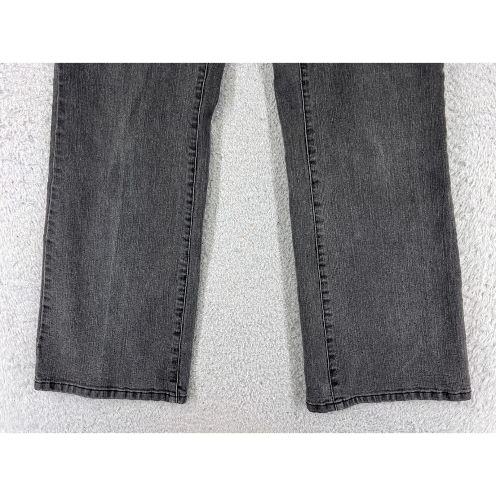 Vintage Style&co Jeans Womens 10P Black Denim Bootcut 28x27 5-Pocket Embroidered Logo Cotton Stretch Regular Petite Moderate Wash Mens? Size 32" / US 10 / IT 46 - 2 Thumbnail
