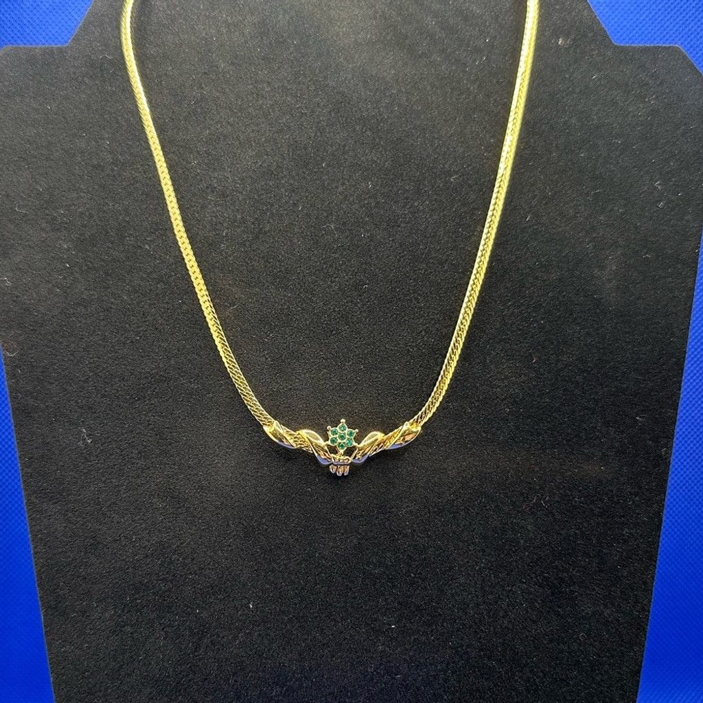 Nina Ricci Nina Ricci gold and green emerald crystal necklace Size ONE SIZE - 1 Thumbnail