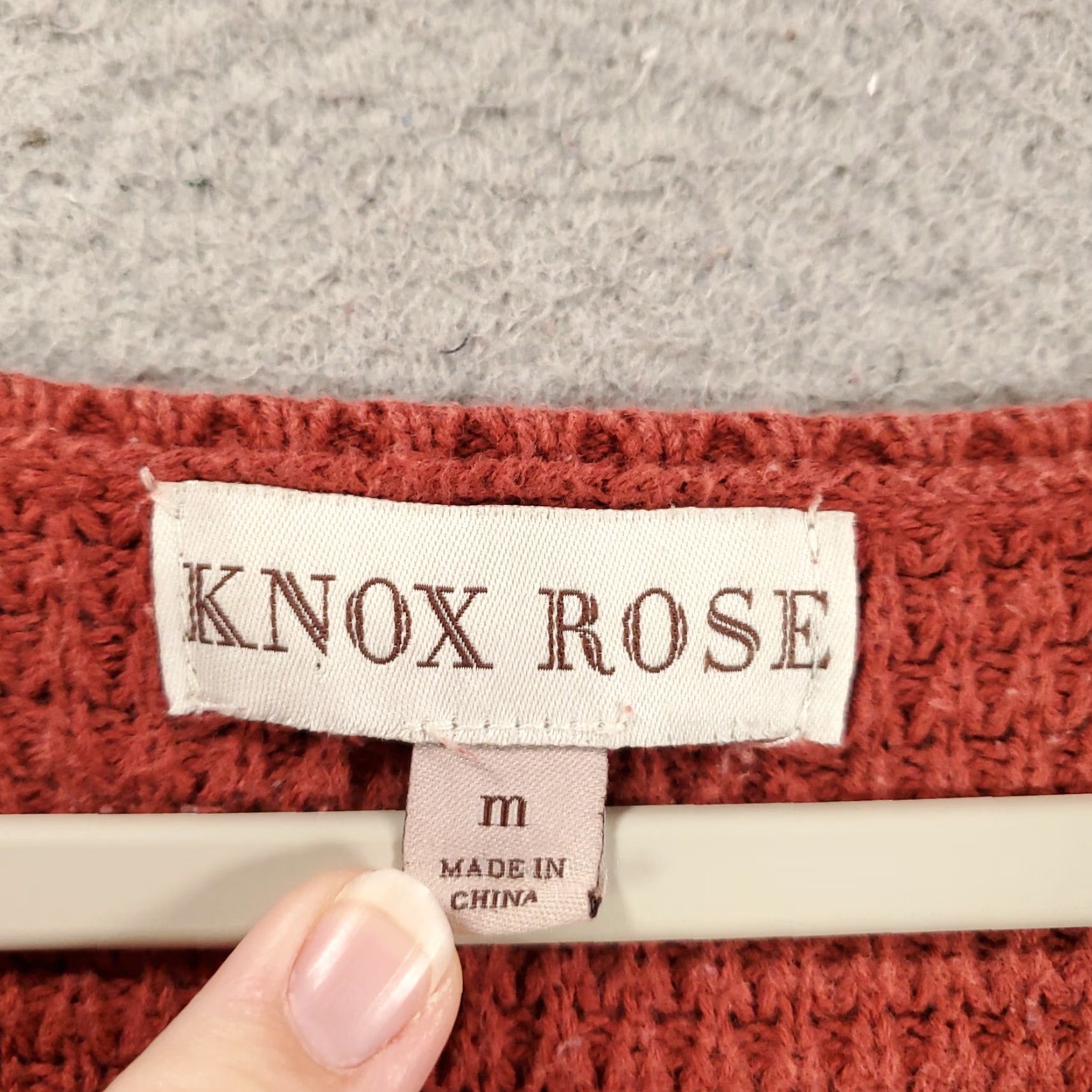 Vintage Womens Sweater Knox Rose Pullover Knit Long Sleeve Round Neck Orange Cold Shoulder Chunky- Knit 100% Cotton Bohemian Size M Size M / US 6-8 / IT 42-44 - 5 Thumbnail