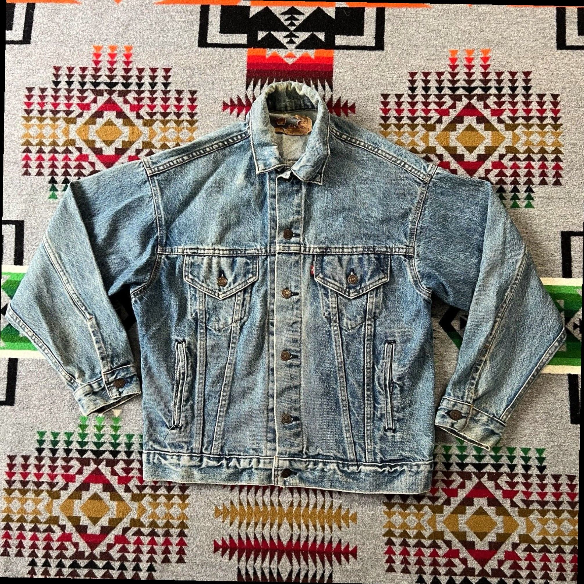 Levi s Vintage Eighties Mens Blue Cotton Button Front Levi C2 Denim Trucker Jacket Small 80s USA 70506 Size Grailed