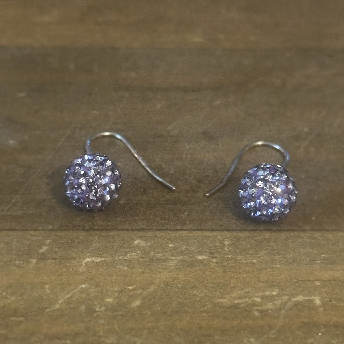 Other 925 purple paved crystal ball dangle earrings Size ONE SIZE - 4 Thumbnail