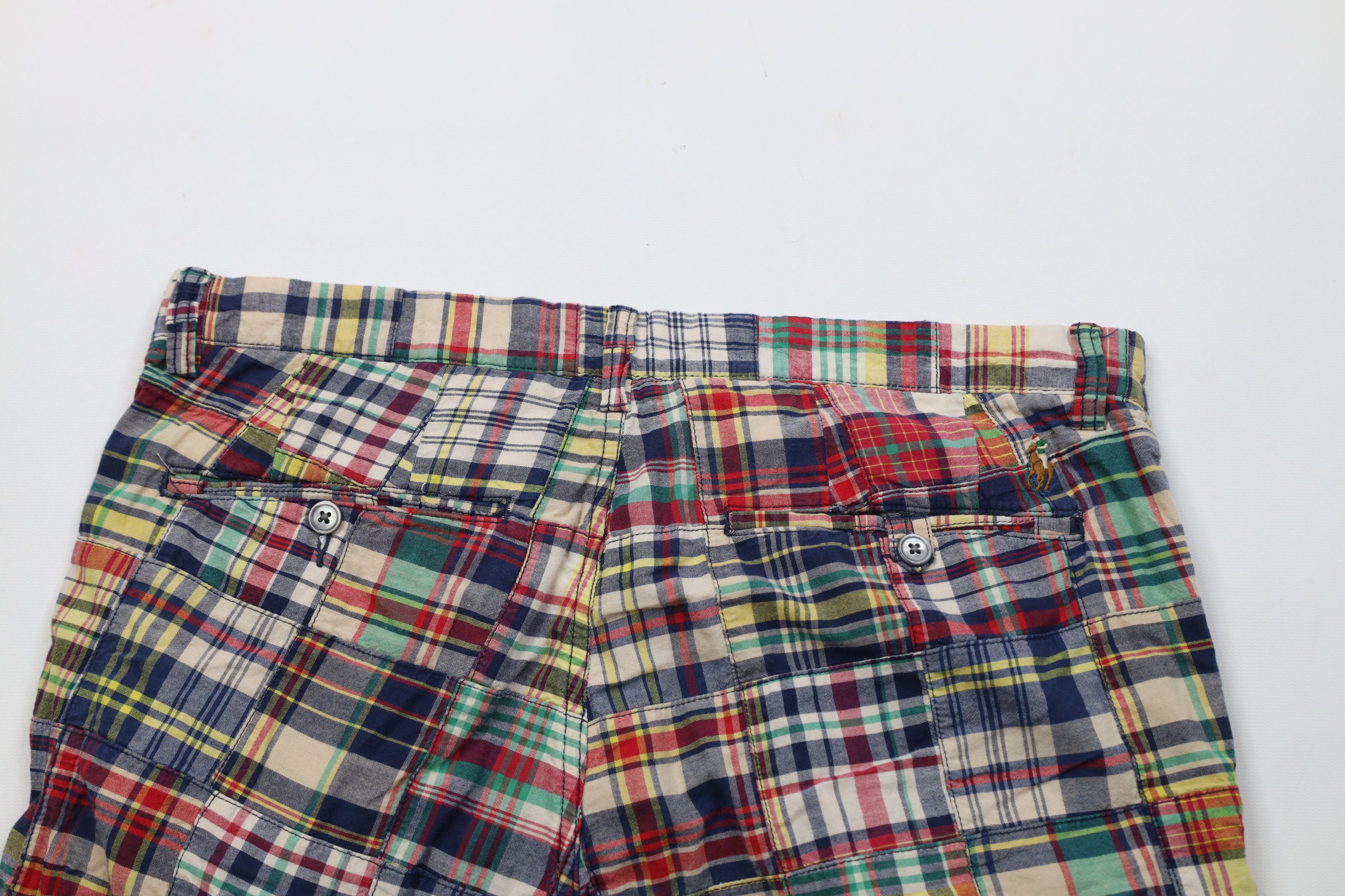Ralph Lauren Vintage Y2K Ralph Lauren Patchwork Madras Plaid Chino Shorts Size US 32 / EU 48 - 9 Thumbnail