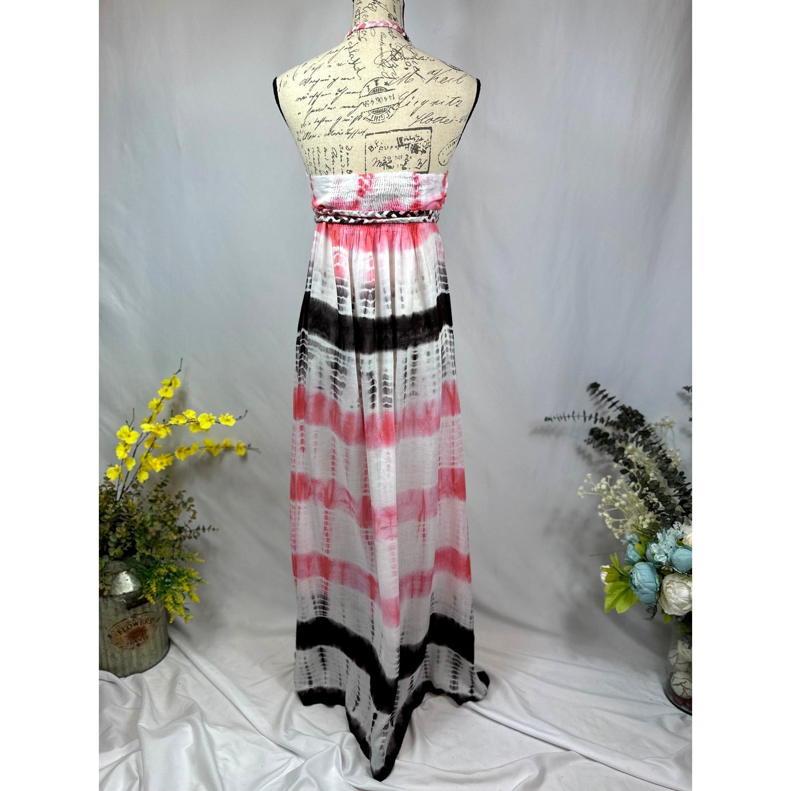 Other Chaudhry Halter Open Back Tie Dye Maxi Dress Pink Black M Size M / US 6-8 / IT 42-44 - 9 Thumbnail