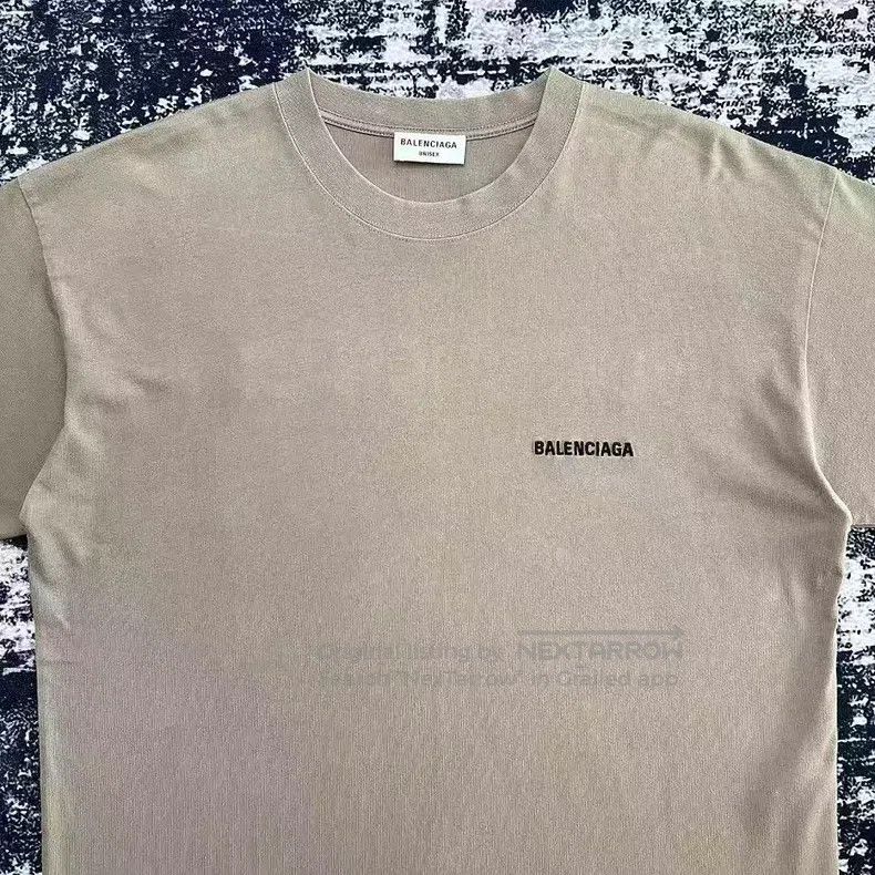 Balenciaga Balenciaga Letter Logo Short Sleeve T-Shirt - Light Brown Size US L / EU 52-54 / 3 - 2 Thumbnail