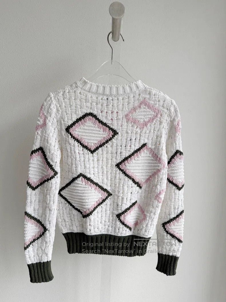 Chanel Chanel 20p beige geometric pattern hollow knitwear sweater Size XXS / US 00 / IT 34 - 4 Thumbnail