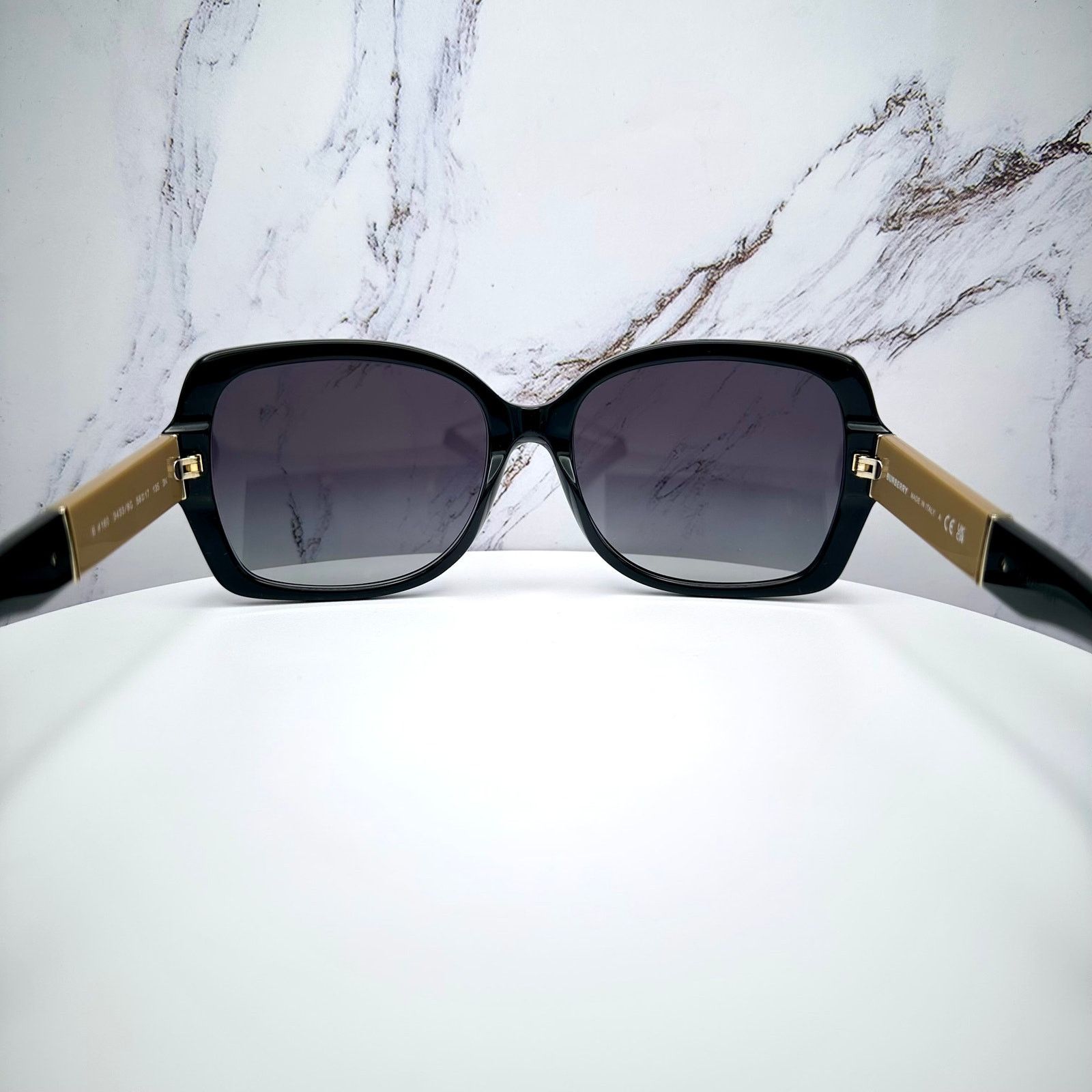 Burberry New Burberry Sunglasses Black Square Frames Checkered Arms Size ONE SIZE - 16 Thumbnail