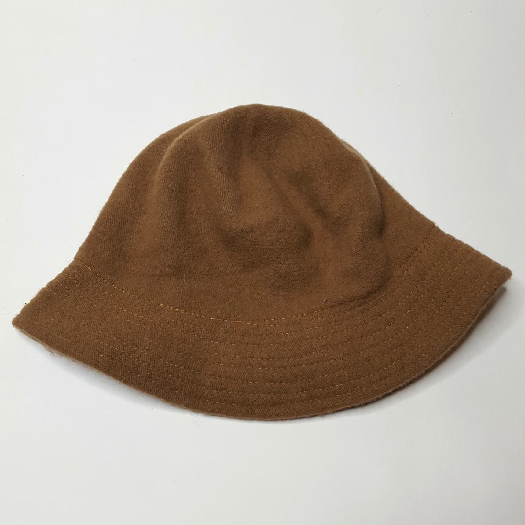 FELT VINTAGE HaT Bucket Hat Women M Wool Felt Brown 80s Winter Winter Hat Snow Fashion Retro Casual Womens Size ONE SIZE - 6 Thumbnail