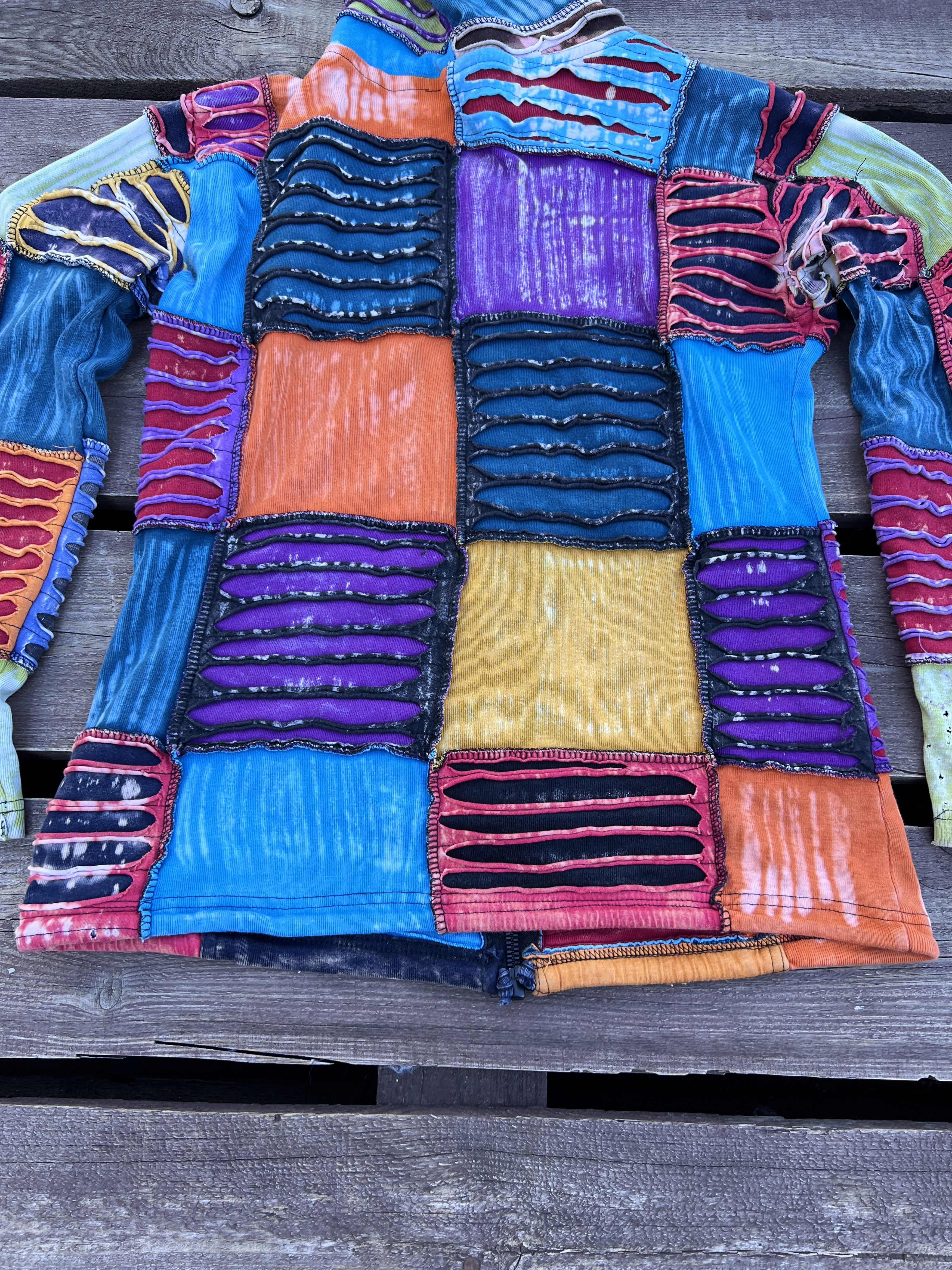 Vintage Avant Garde Y2K Nepal Patchwork Zip Up Elf Hoodie Vintage Size US M / EU 48-50 / 2 - 17 Thumbnail