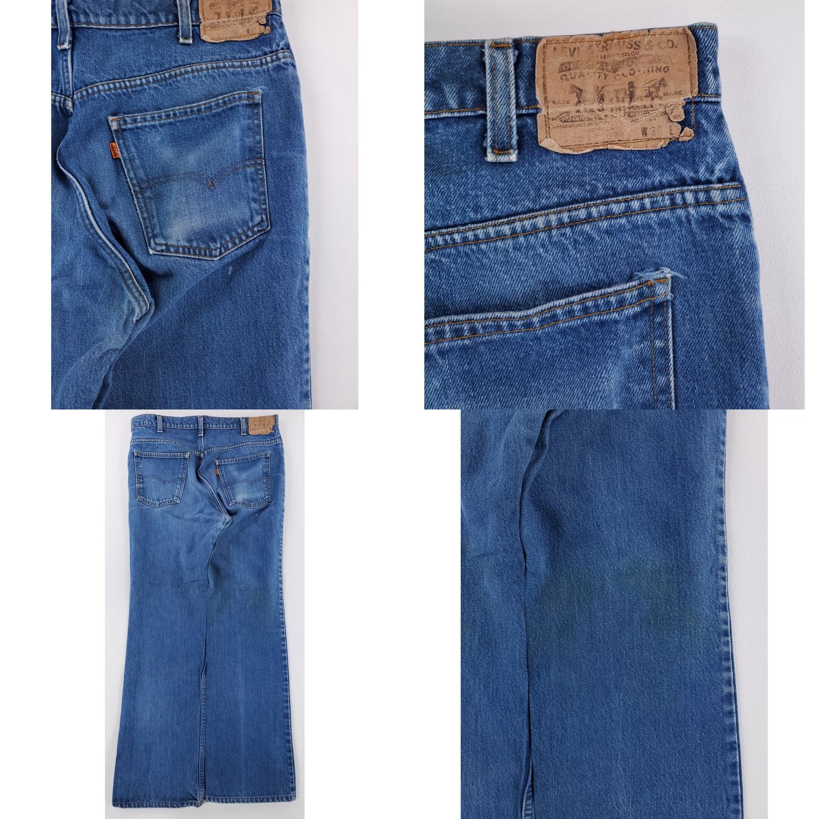Levi's VINTAGE Levi's 517 Jeans Bootcut 80s Orange Tab Whiskering Blue Mens 36 32 Actual Size US 36 / EU 52 - 8 Thumbnail