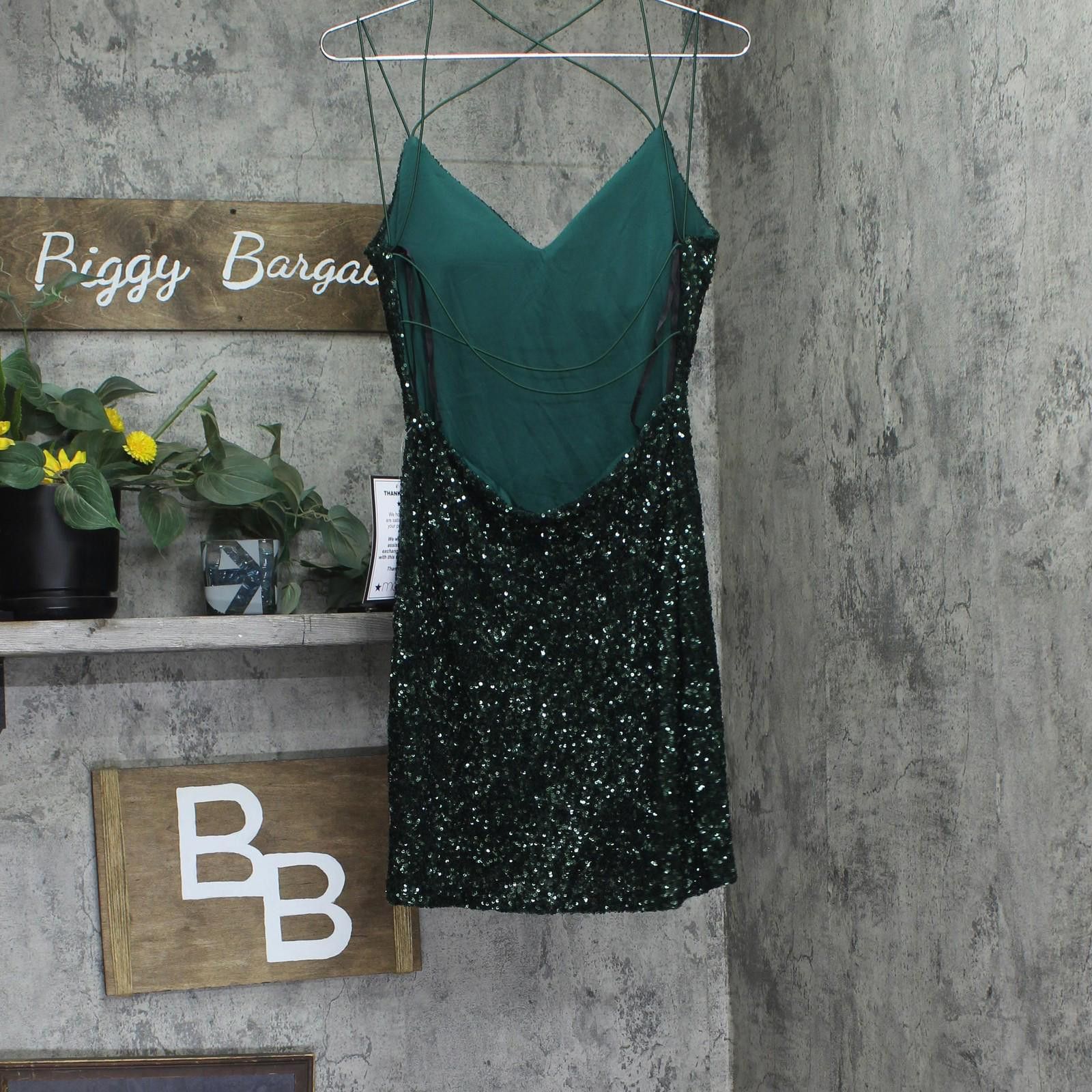 Other Nwt B. Darlin V-neck Mini Dress E78x981e Hunter Green L Size L / US 10 / IT 46 - 2 Thumbnail