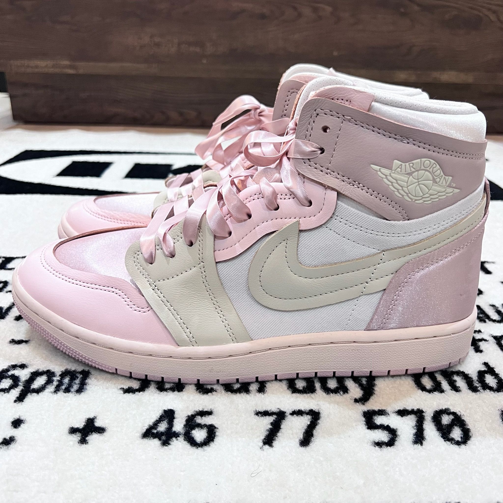Nike Air Jordan 1 Method of Make High Top Oxford Satin Sneakers Size US 10.5 / IT 40.5 - 4 Thumbnail