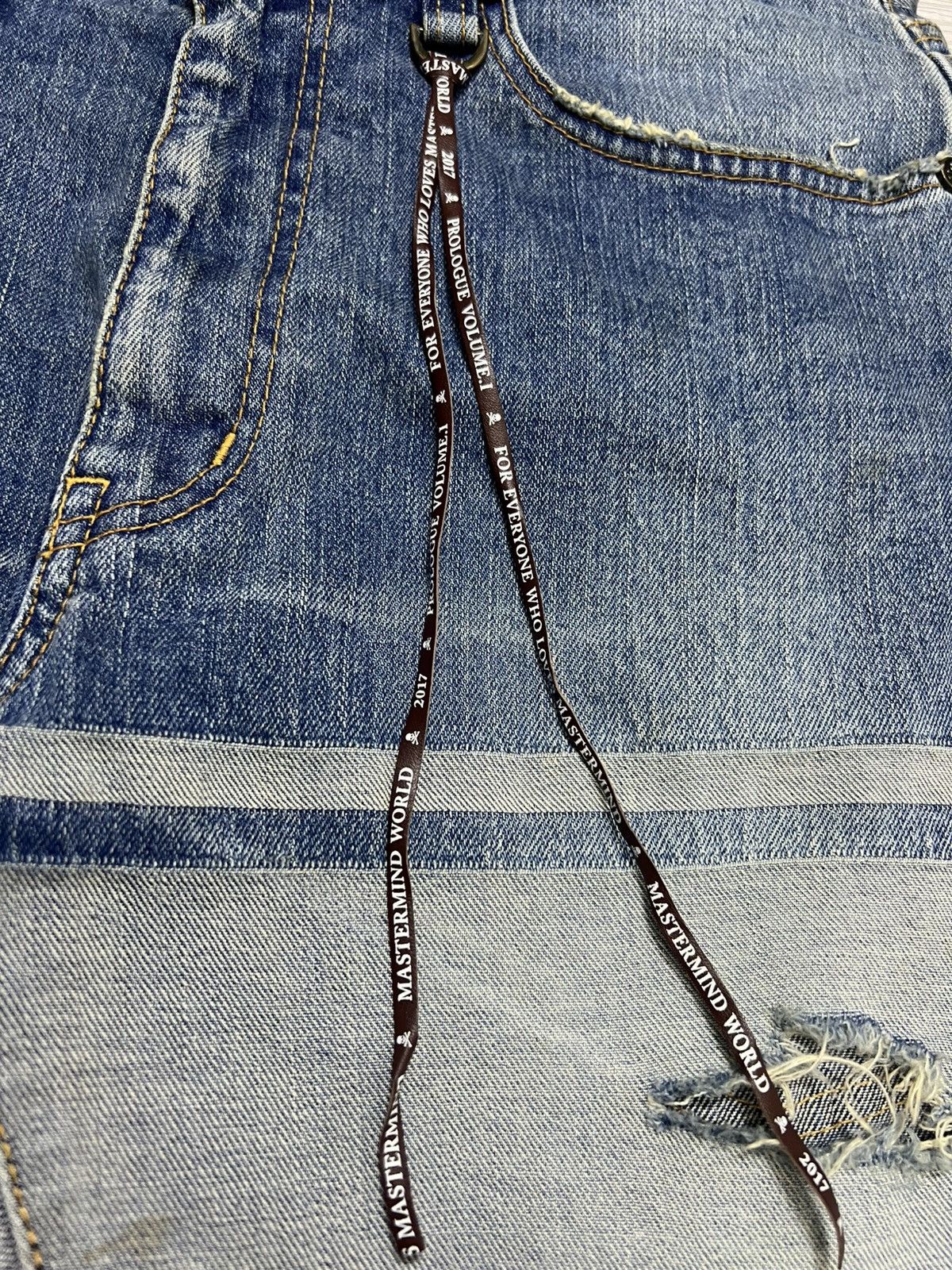 Mastermind World Mastermind World - Double Waist Crash Skinny Denim Jeans Size US 30 / EU 46 - 15 Thumbnail