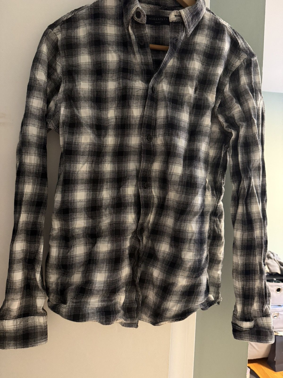 Allsaints All saints button up grey plaid shirt Size US S / EU 44-46 / 1 - 1 Thumbnail