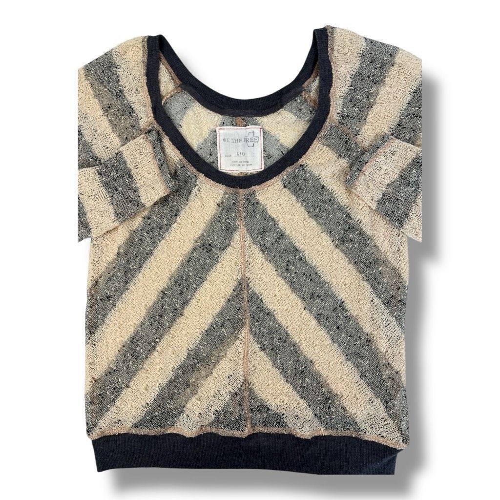 Free People We The Free Striped Sheer Lightweight Top Size Large Size L / US 10 / IT 46 - 2 Thumbnail