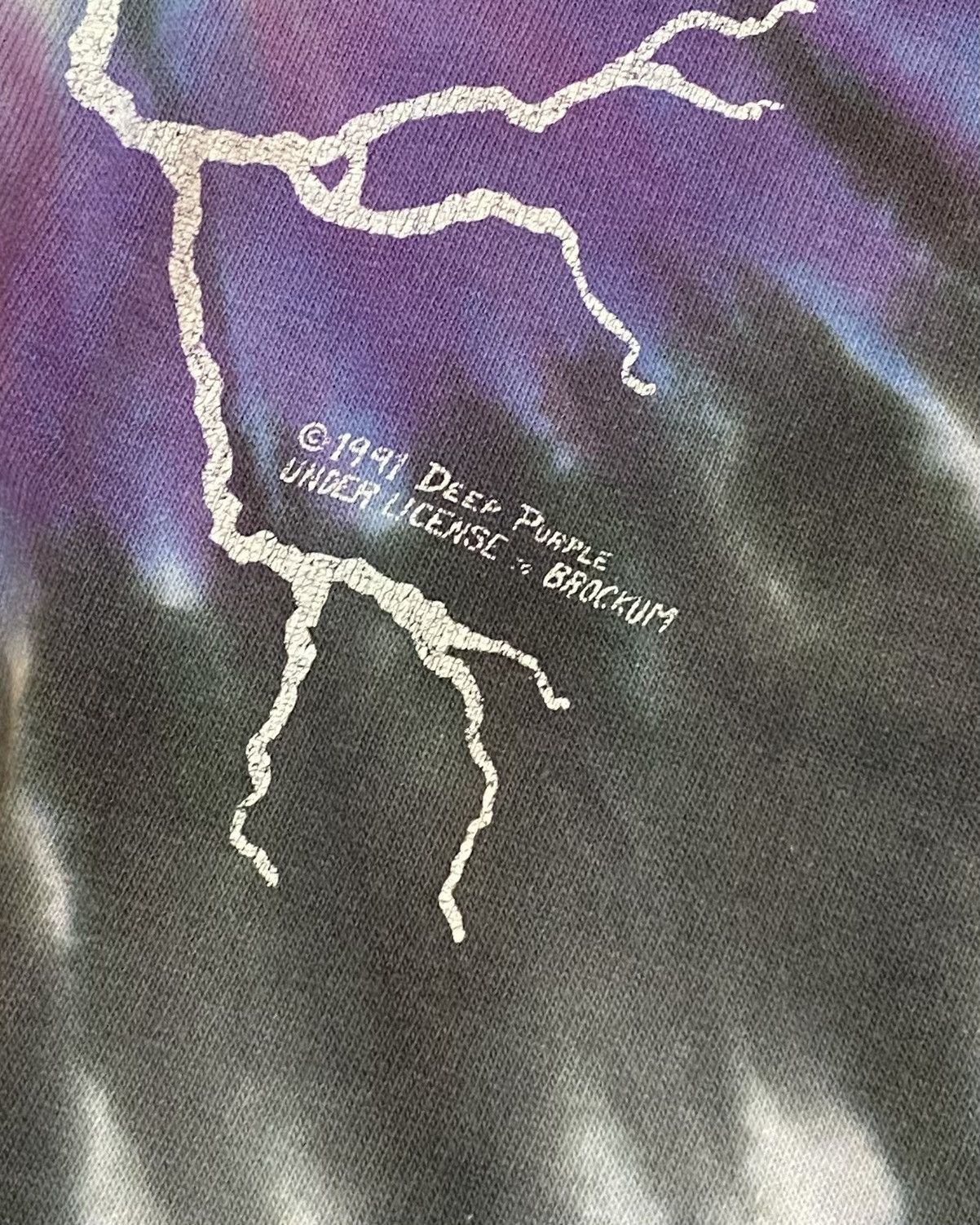 Fruit Of The Loom Tshirt Vintage Deep Purple 1991 Slaves And Masters Thunder Size US XL / EU 56 / 4 - 16 Thumbnail