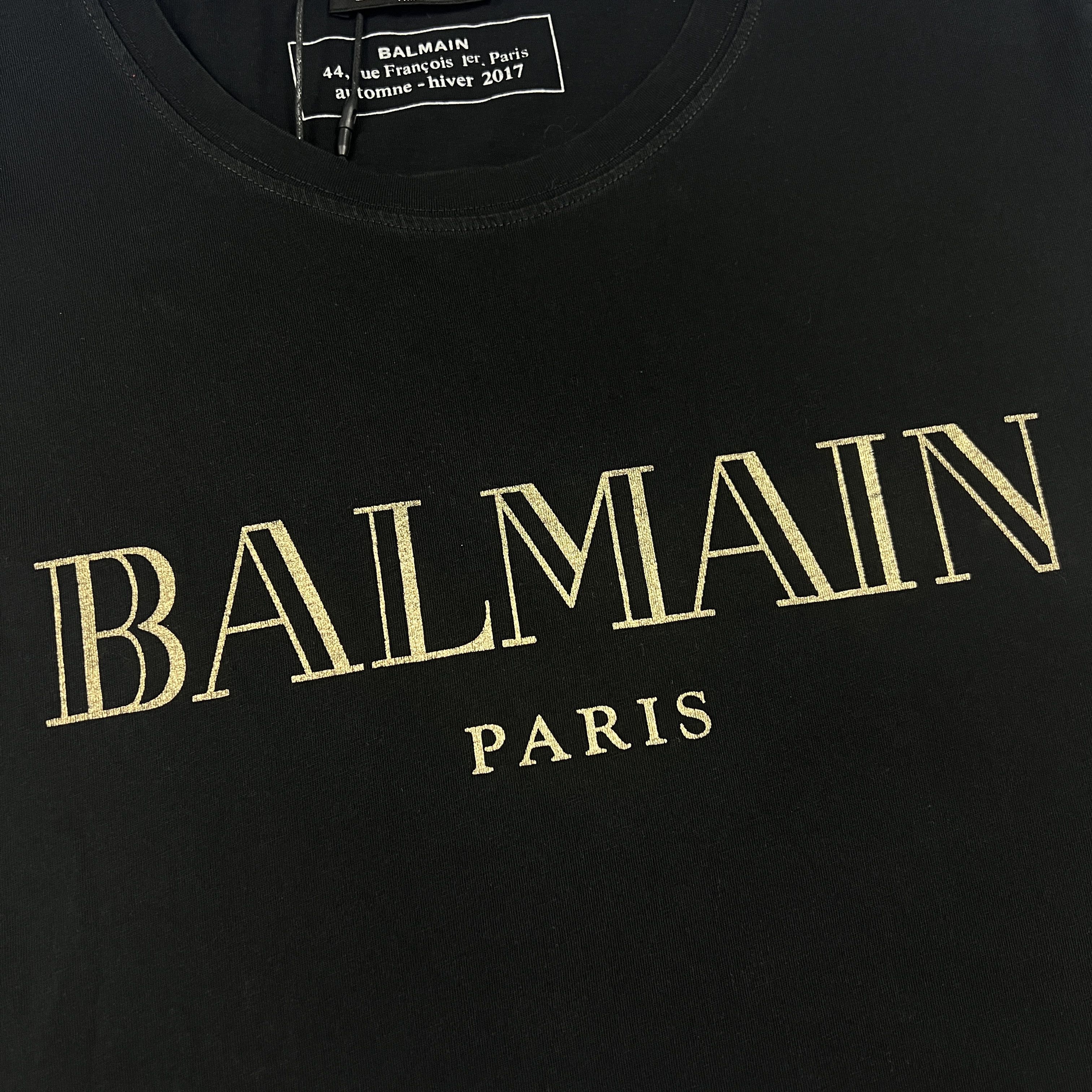Balmain Balmain Gold Metallic Logo T-Shirt Size US L / EU 52-54 / 3 - 3 Thumbnail
