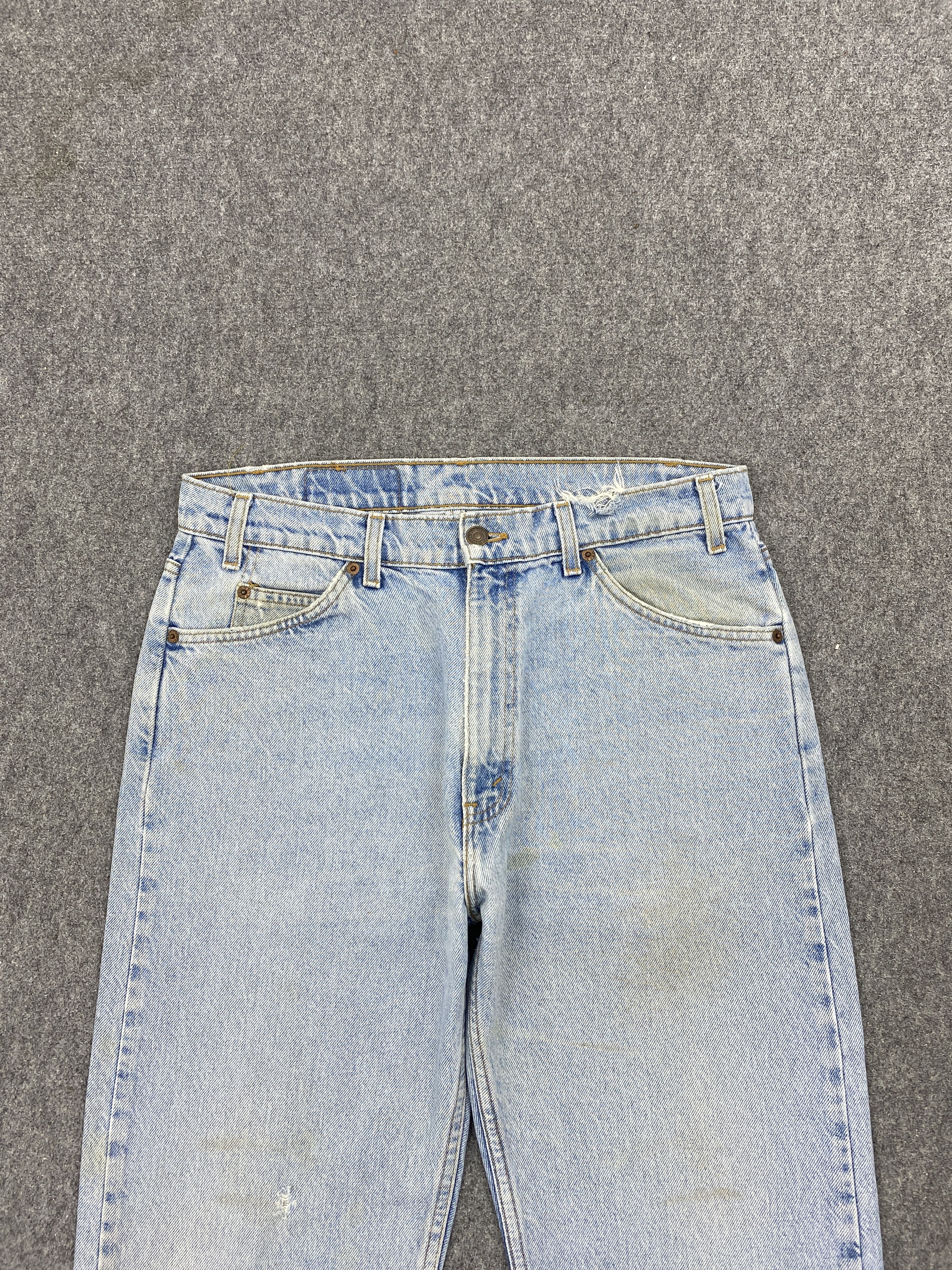 Levi's × Vintage Vintage 90s Levi's 505 Light Washed Orange Tab Jeans Size US 33 - 2 Thumbnail