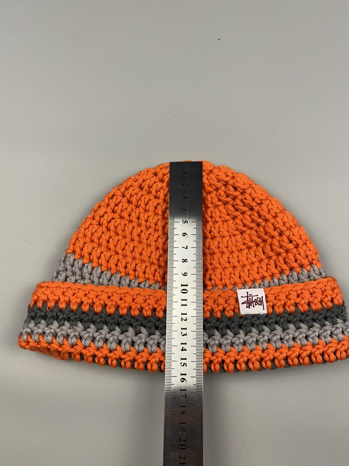 Stussy Crochet Beanie Black / White Knit Hat Checkered Wool