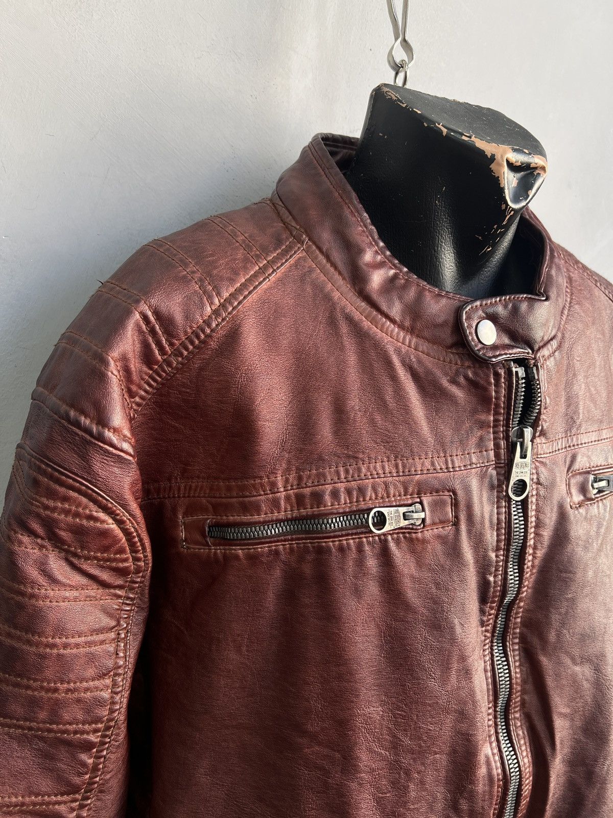 14th Addiction Racing zipper 14th addiction style leather moto jacket y2k Size US XL / EU 56 / 4 - 4 Thumbnail