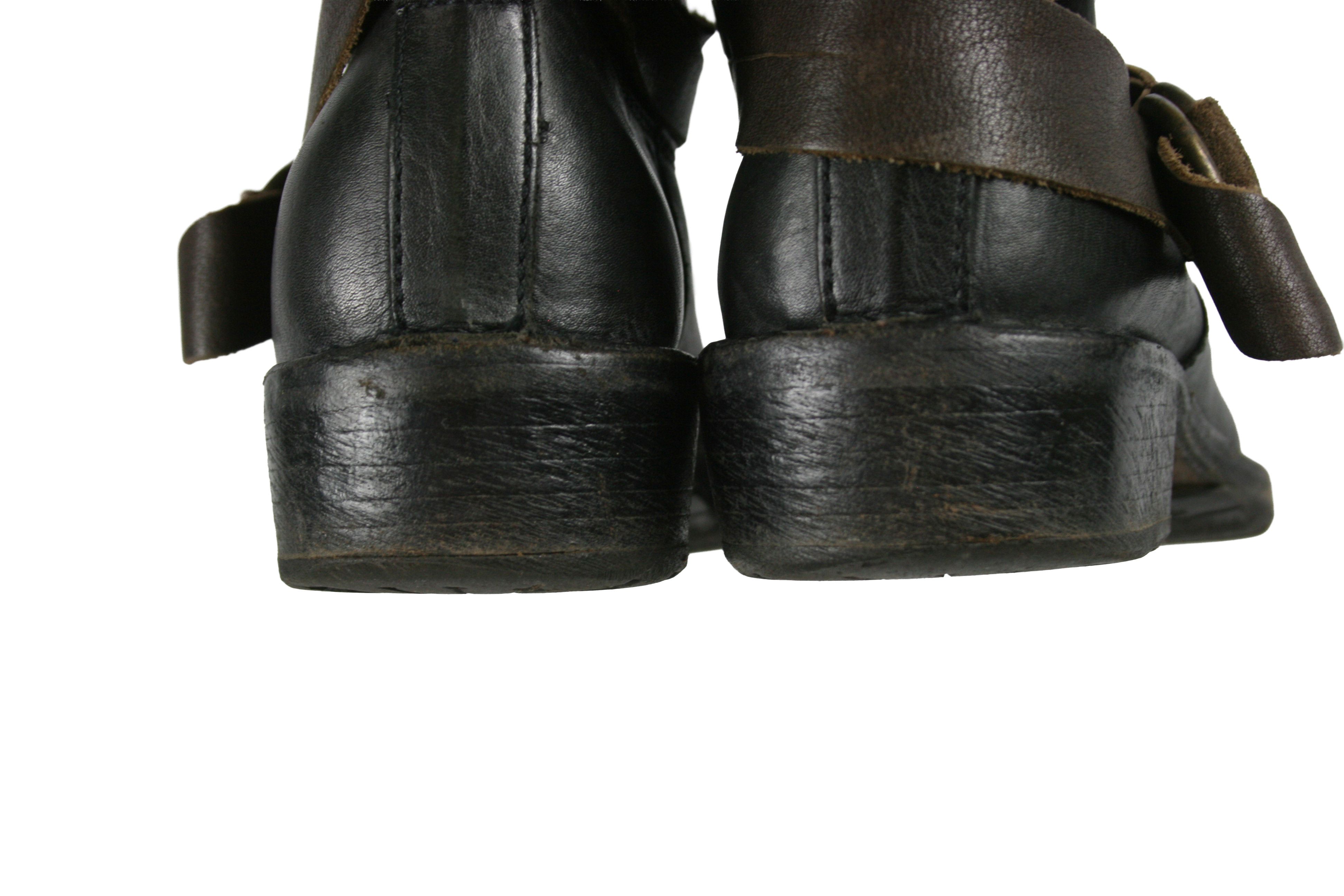MoMA Avant Garde Biker Straps Leather Ankle Boots Size US 8 / IT 38 - 13 Thumbnail
