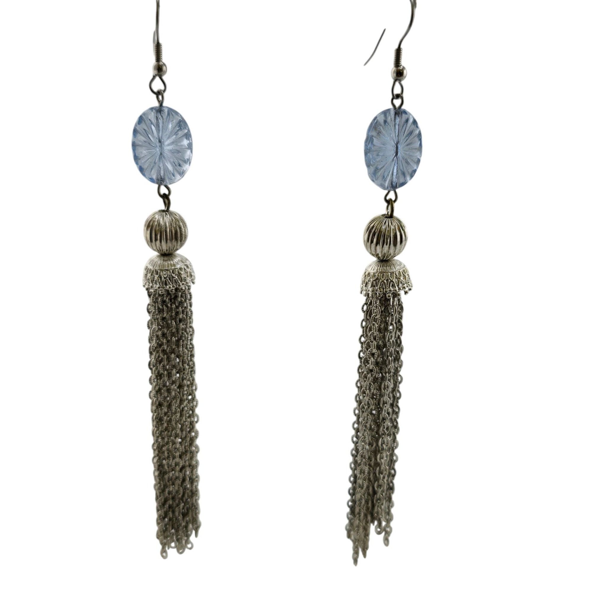 Vintage Vintage Molded Glass Tassel Pierced Earrings (A7422) Size ONE SIZE - 1 Thumbnail