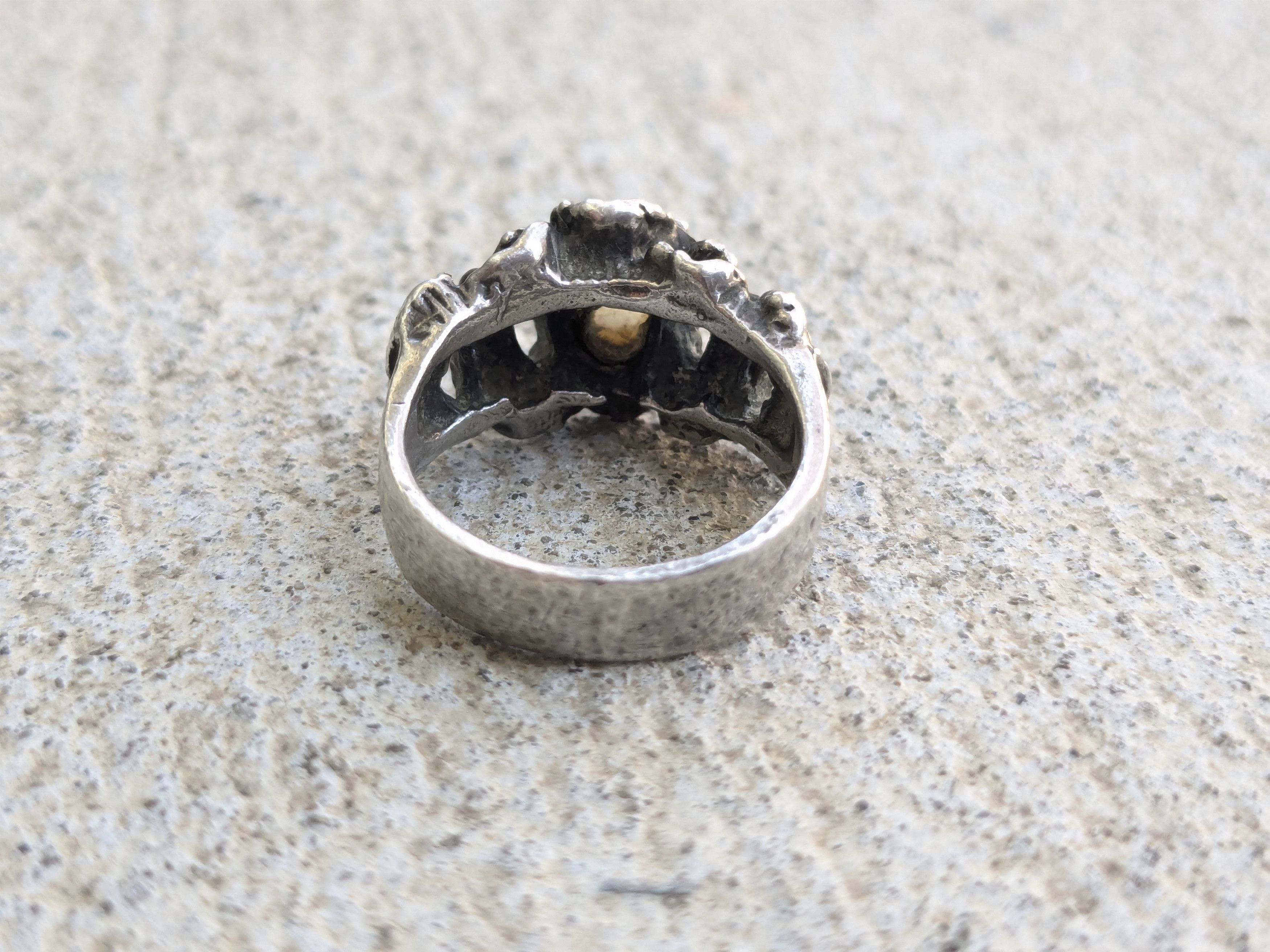 Jewelry × Vintage Vintage Sterling Silver Ring Opal Band Oval 5.75 Brutalist Size ONE SIZE - 9 Thumbnail