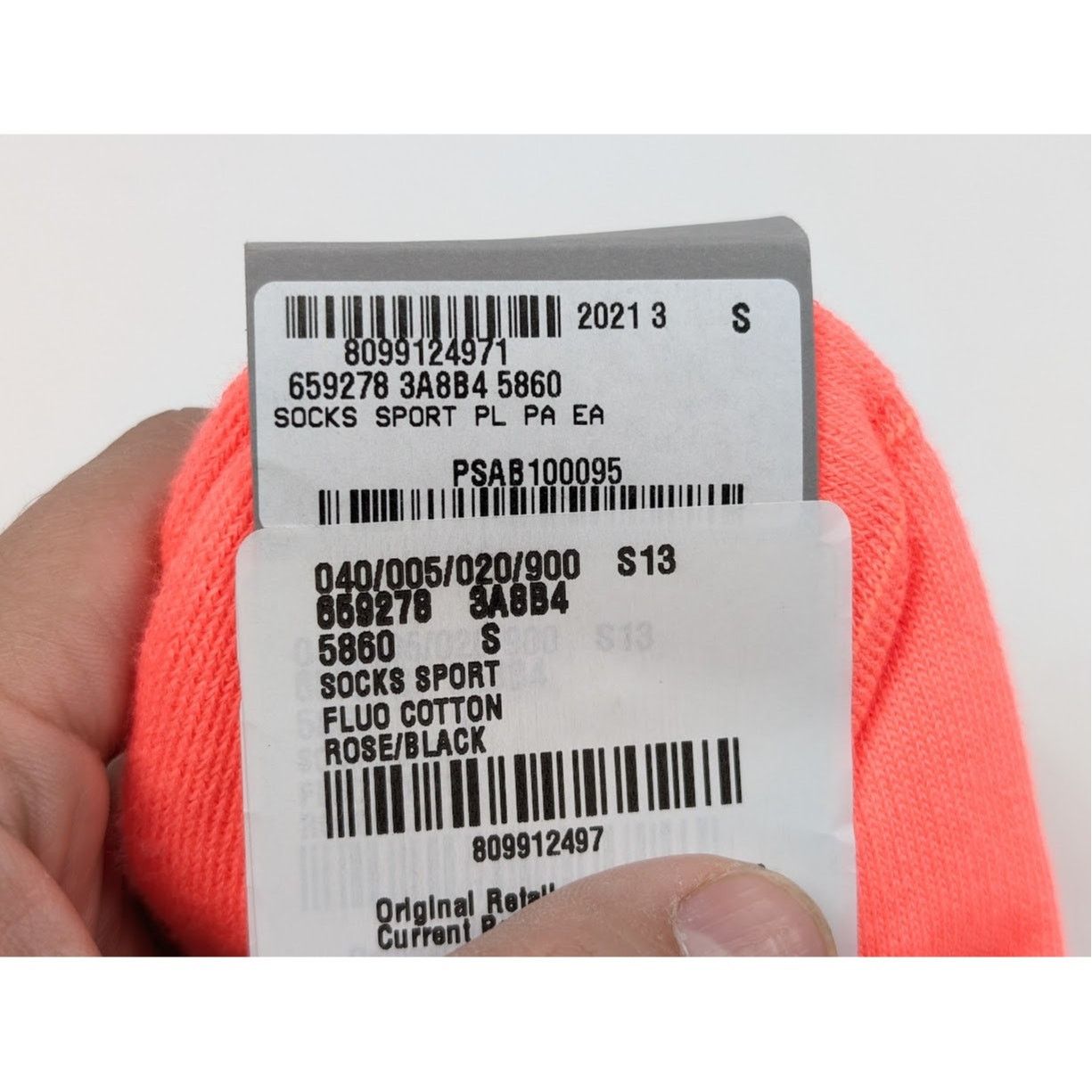 Balenciaga o1rshd1 Size: S / Fluo Cotton Sport Socks in Rose/Black Size ONE SIZE - 14 Thumbnail