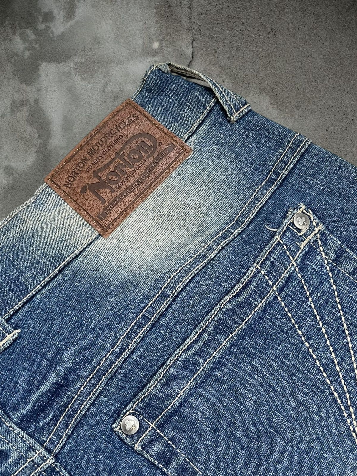 Japanese Brand Vintage Rare Designer Norton Motorcyles Distressed Denim Size US 32 / EU 48 - 20 Thumbnail