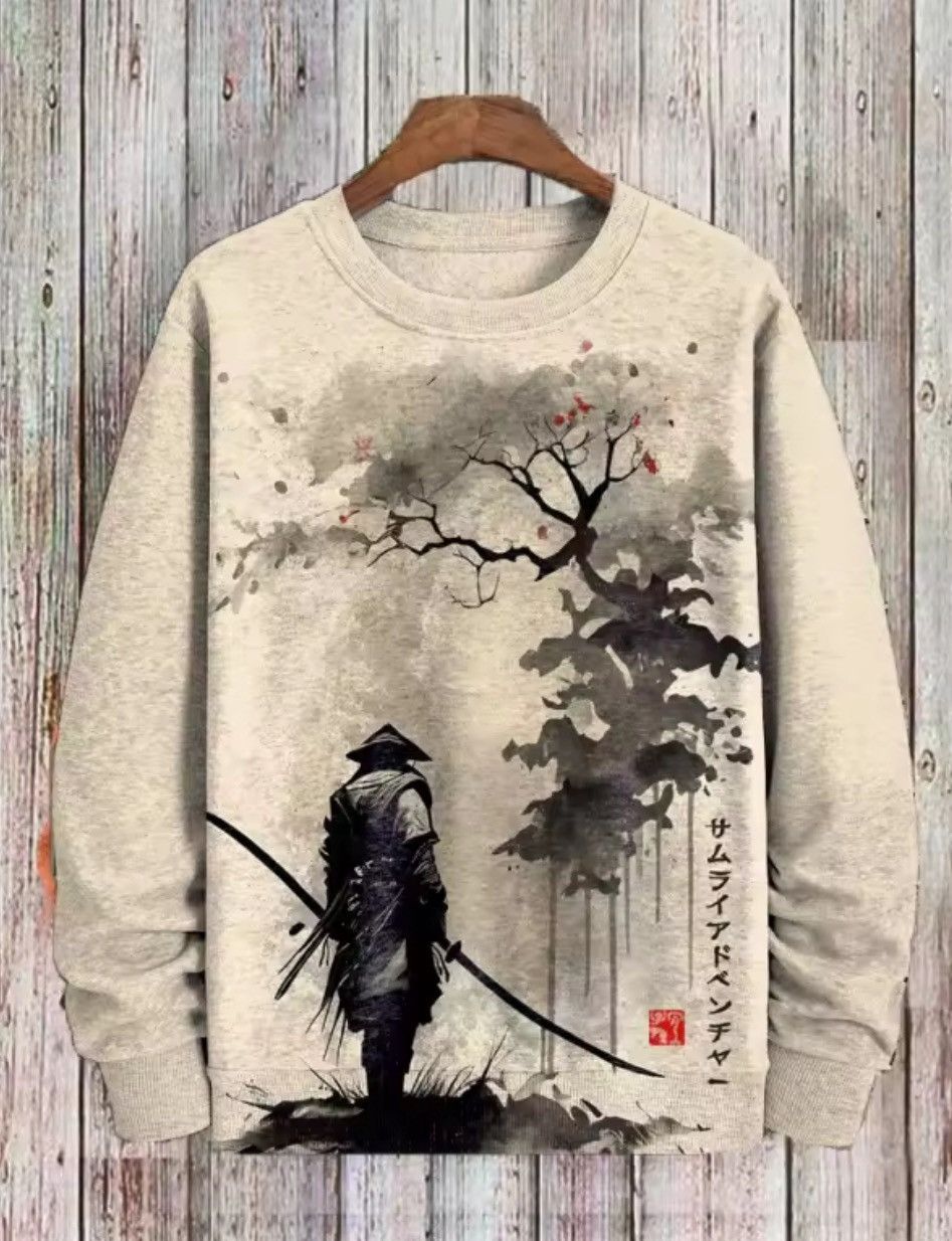Japanese Brand Cyberpunk Graphic Sweatshirt – Futuristic Skull Design, New, Size US S / EU 44-46 / 1 - 2 Thumbnail
