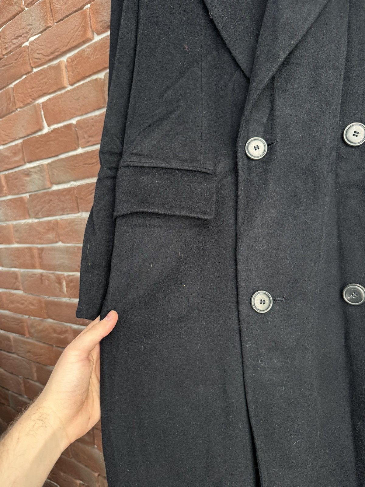 Hugo Boss Vintage HUGO BOSS Wool Over Coat Loro Piana Fabric L Black Size US L / EU 52-54 / 3 - 6 Thumbnail
