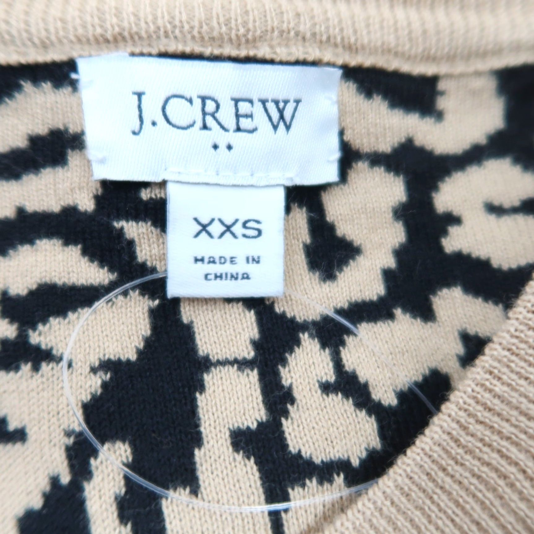 J.Crew J.Crew Cardigan Shirt Womens XXS Cotton Leopard Print Tan Black Long Sleeve Knit Sweater Size XXS / US 00 / IT 34 - 5 Thumbnail