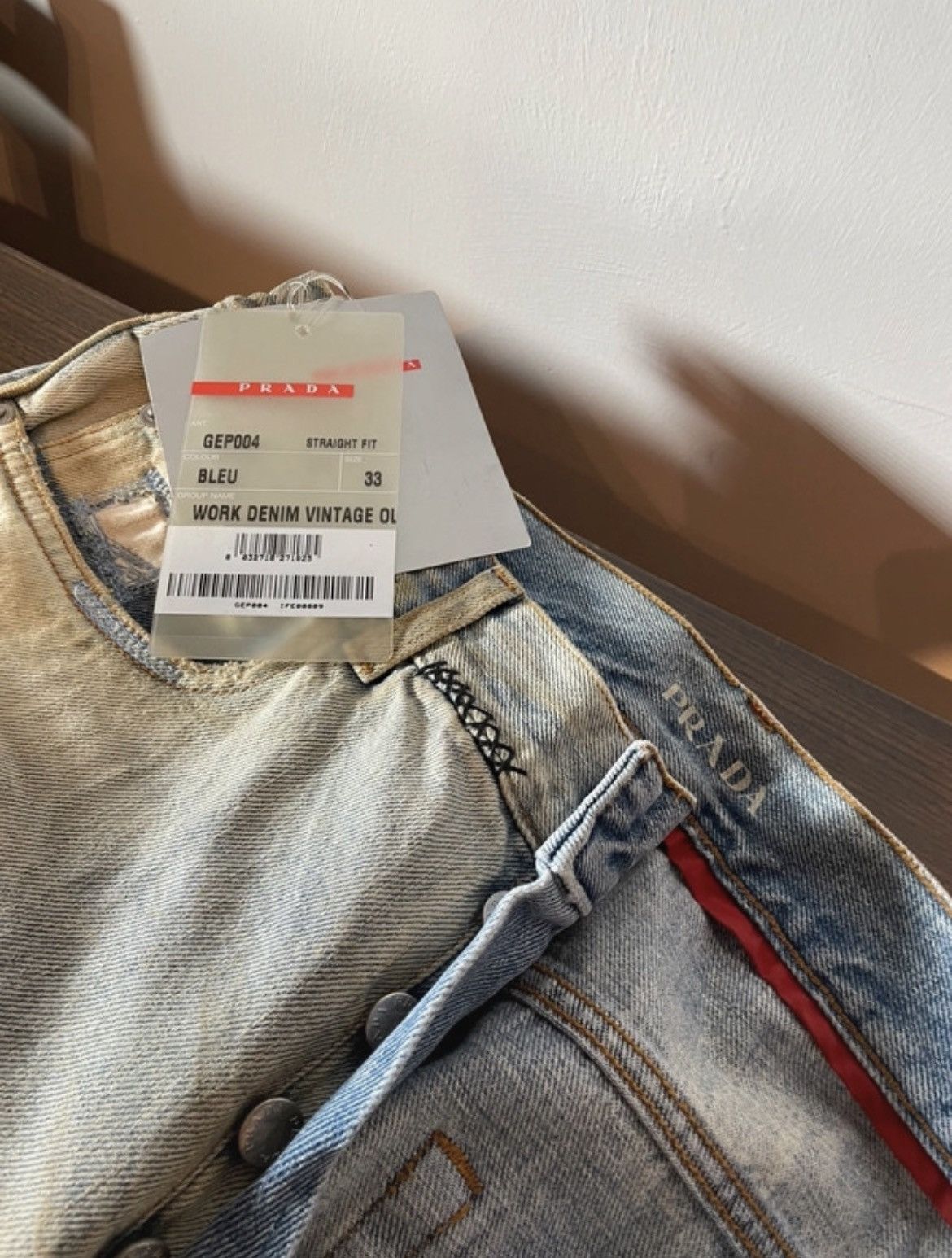 Prada Prada 2005 Mainline Vintage Overdyed Work Denim Jeans Rare Size US 34 / EU 50 - 6 Thumbnail