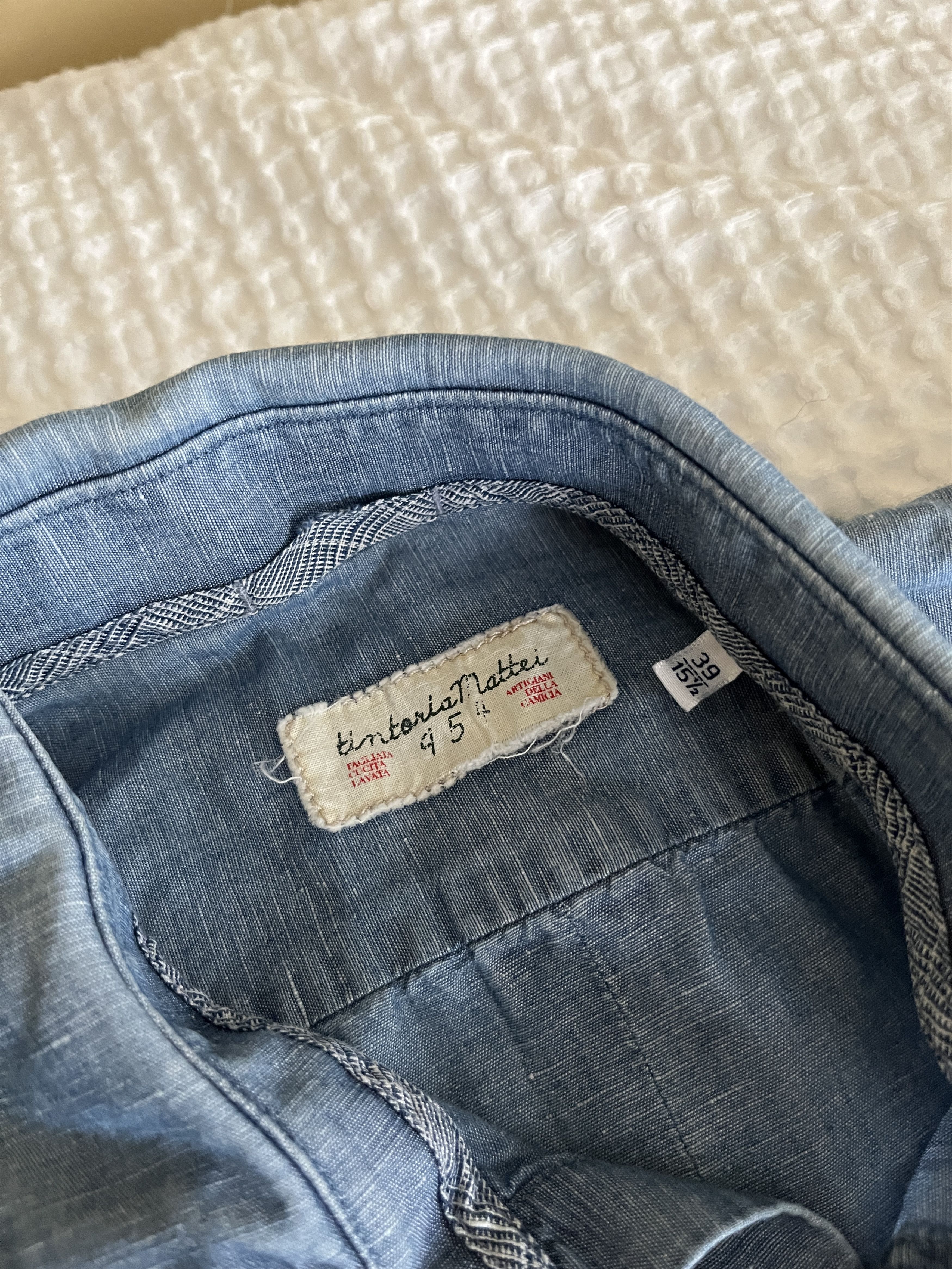 Tintoria Mattei Tintoria Mattei 954 L/S Blue Denim Shirt Size US M / EU 48-50 / 2 - 8 Thumbnail