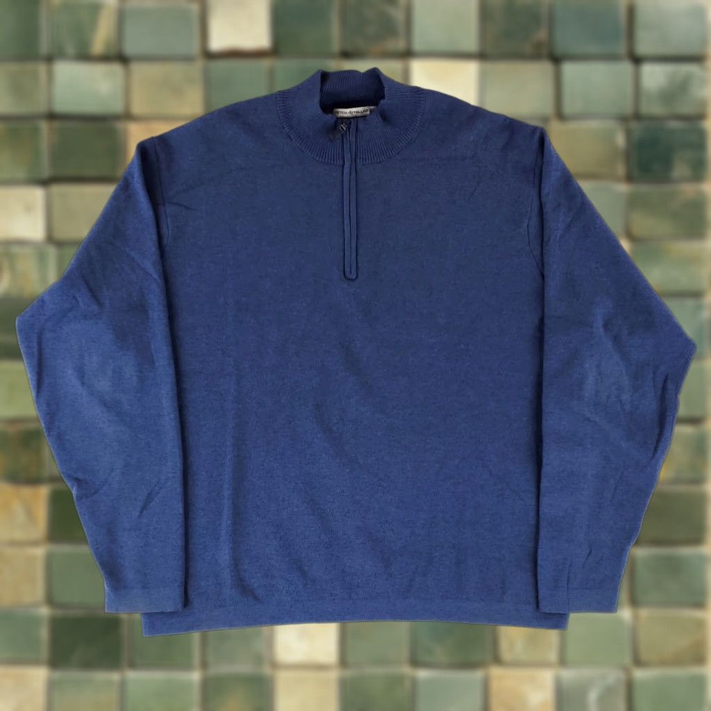 Peter Millar Peter Millar Crown Sport Pullover 1/4 Zip Sweater Blue Mens XXL Size US XXL / EU 58 / 5 - 1 Thumbnail