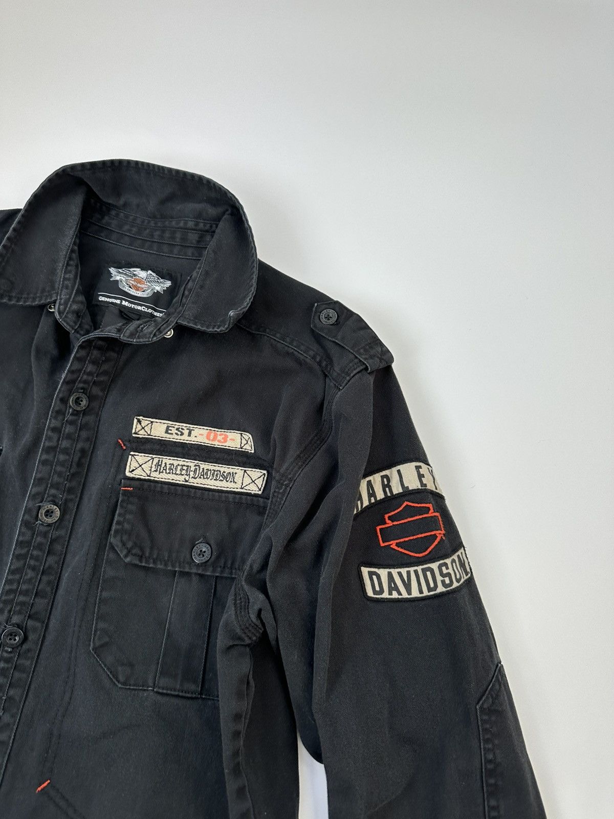 Harley Davidson Harley-Davidson Heavy Shirt Men's Embroidered Logos Size US L / EU 52-54 / 3 - 9 Thumbnail